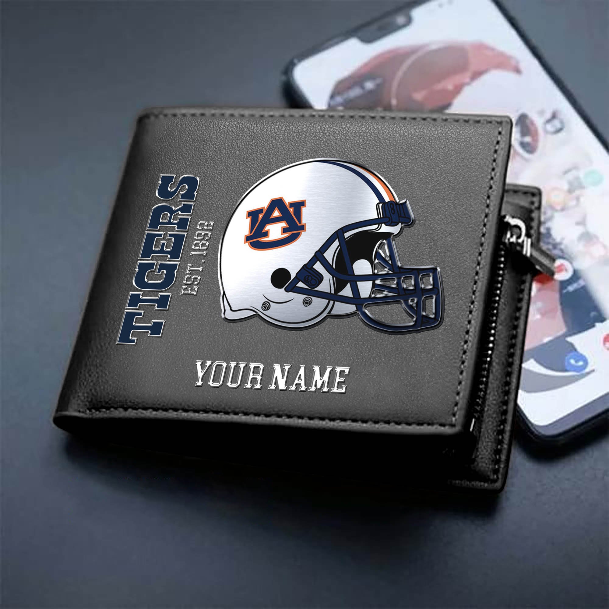 Auburn Tigers Team Men Wallet Personalized Your Name, Men Wallet For Football Lovers, Fan Gifts ETHY-54890