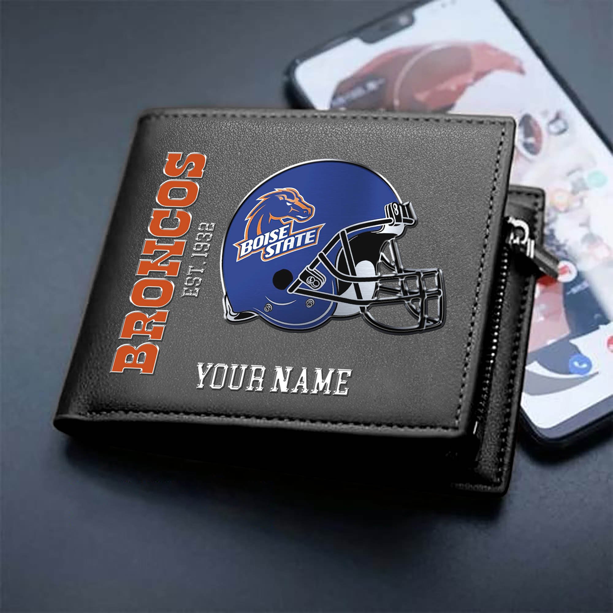 Boise State Broncos Team Men Wallet Personalized Your Name, Men Wallet For Football Lovers, Fan Gifts ETHY-54890