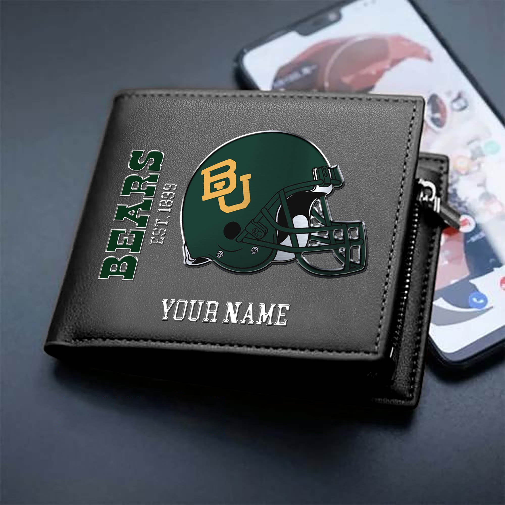 Baylor Bears Team Men Wallet Personalized Your Name, Men Wallet For Football Lovers, Fan Gifts ETHY-54890