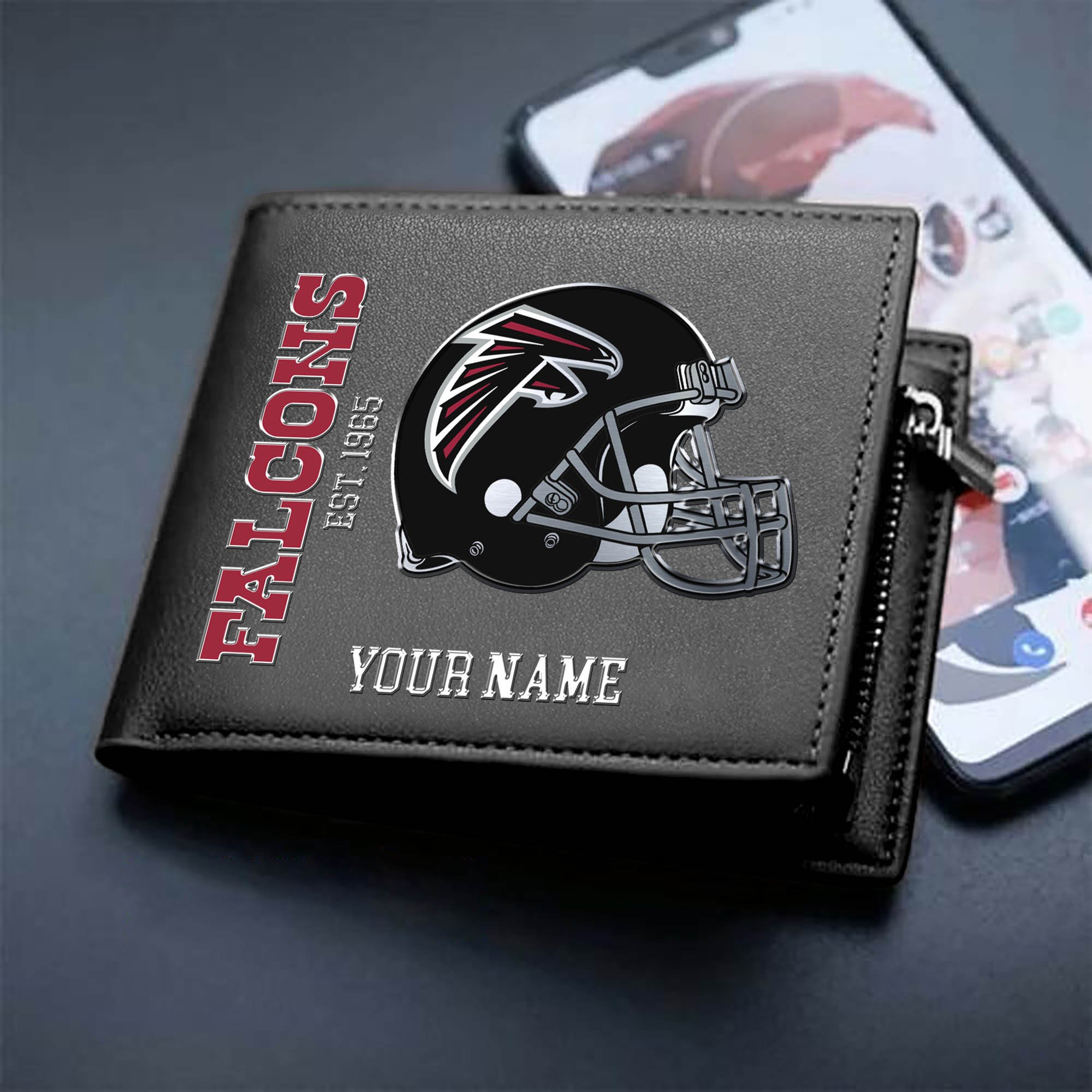 Atlanta Falcons Team Men Wallet Personalized Your Name, Men Wallet For Football Lovers, Fan Gifts ETHY-54890