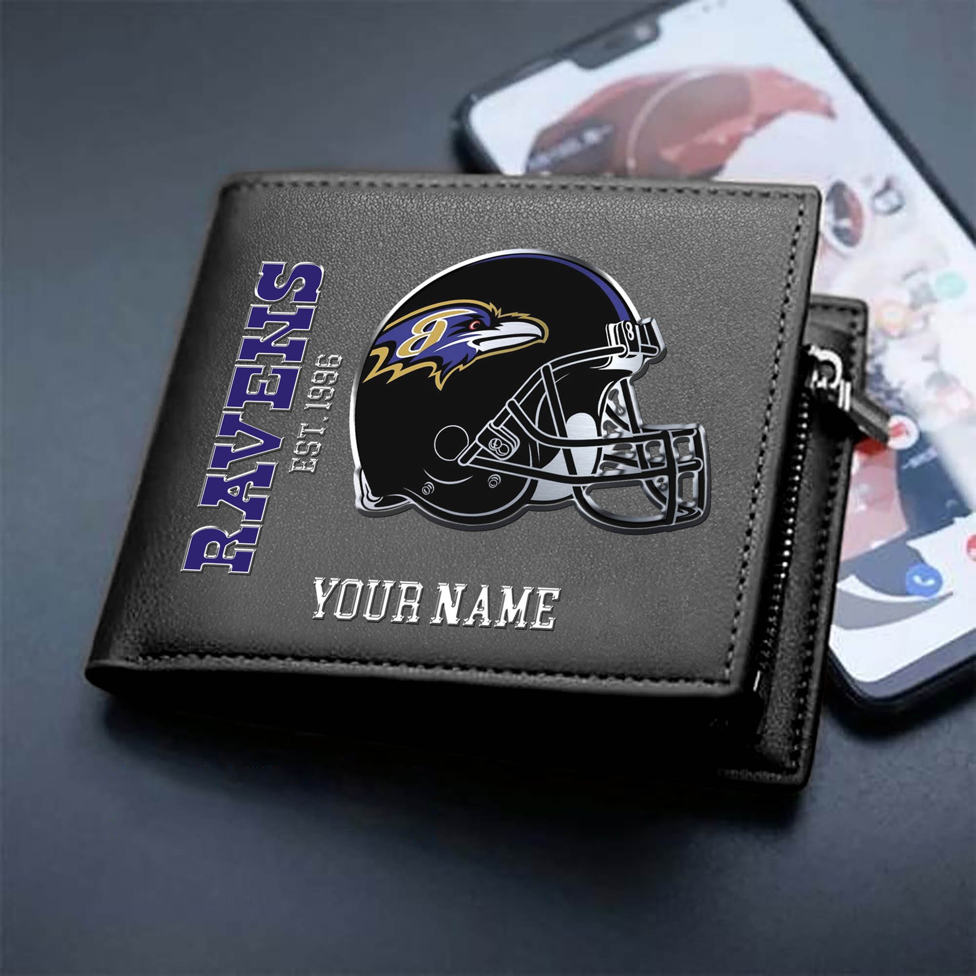 Baltimore Ravens Team Men Wallet Personalized Your Name, Men Wallet For Football Lovers, Fan Gifts ETHY-54890