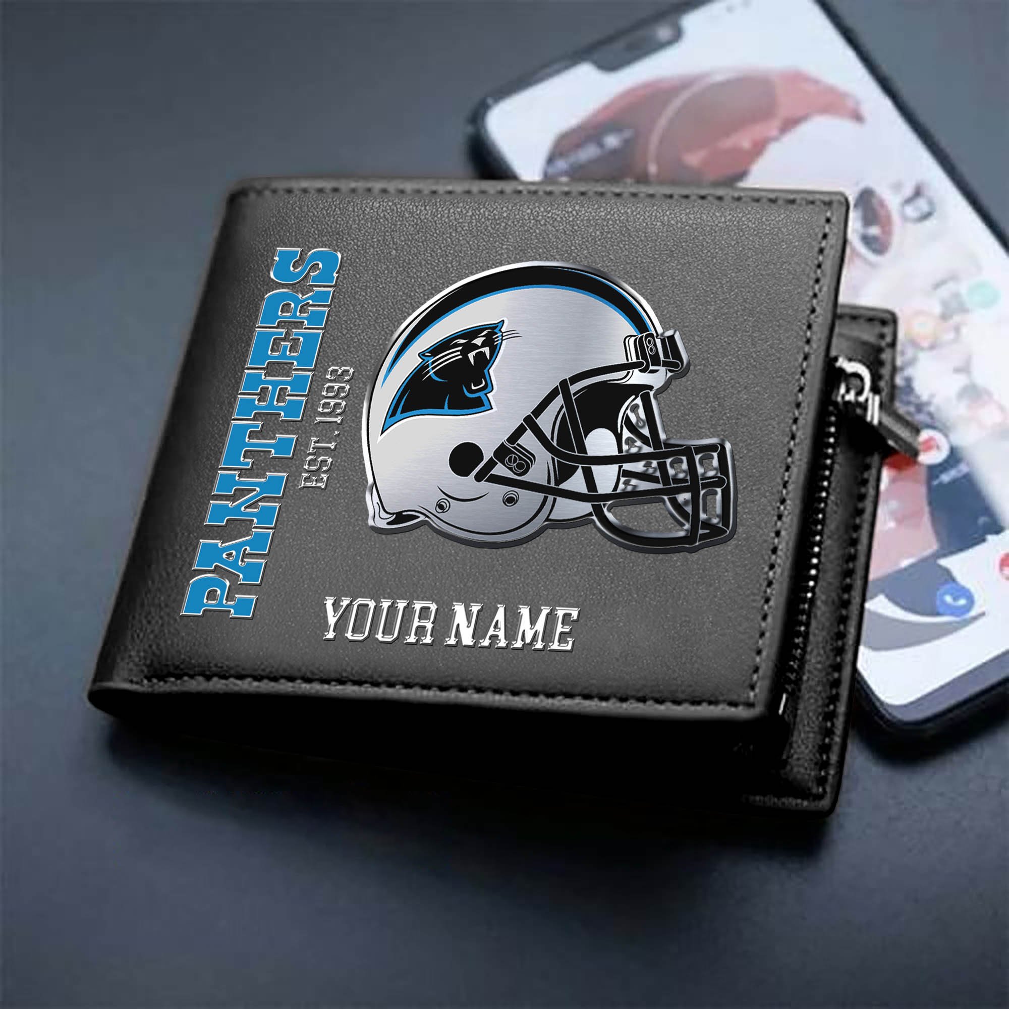 Carolina Panthers Team Men Wallet Personalized Your Name, Men Wallet For Football Lovers, Fan Gifts ETHY-54890