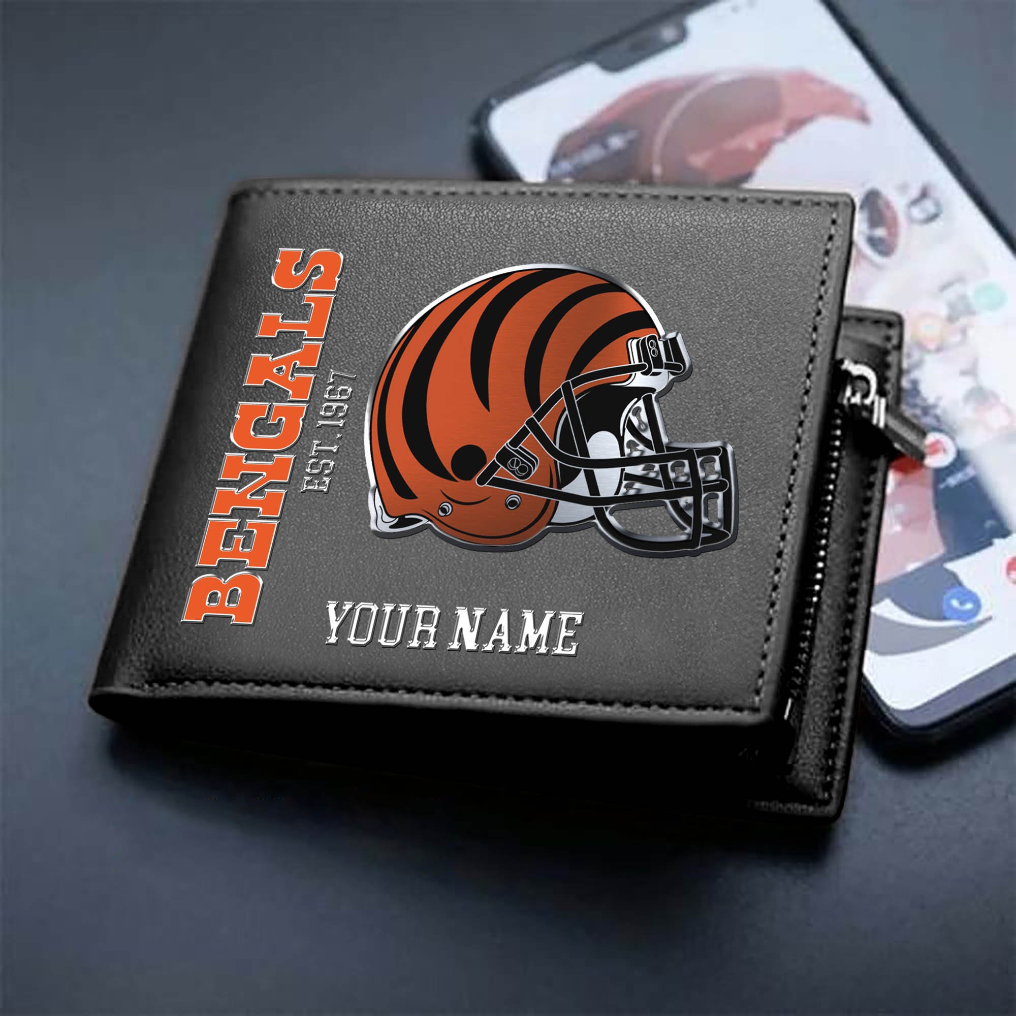 Cincinnati Bengals Team Men Wallet Personalized Your Name, Men Wallet For Football Lovers, Fan Gifts ETHY-54890