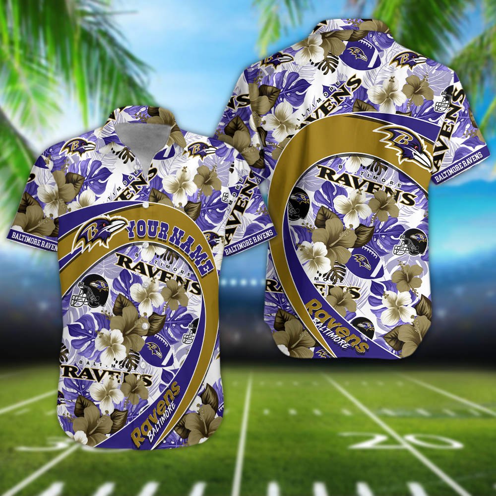 Baltimore Ravens Hawaii Shirt Personalized Your Name, Hawaii Shirt For Football Lovers, Summer Gift For Fans ETHY-57578