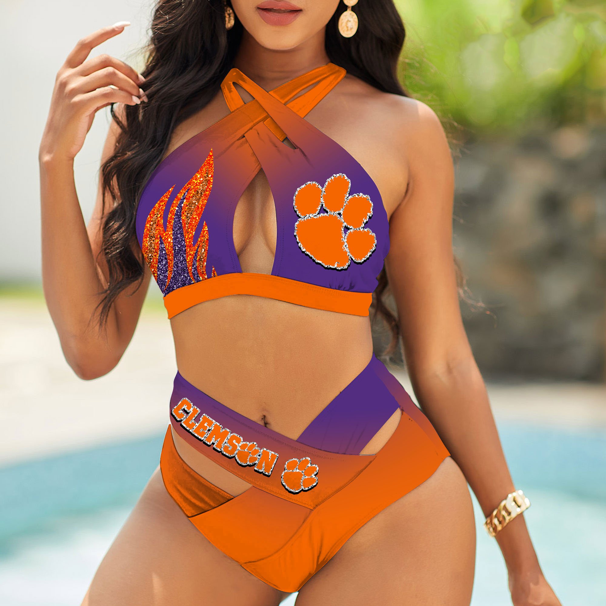 Clemson Tigers Bikini, Sport Team Bikini For Fans, Gift For Sport Lovers, Summer Gifts ETHY-58110