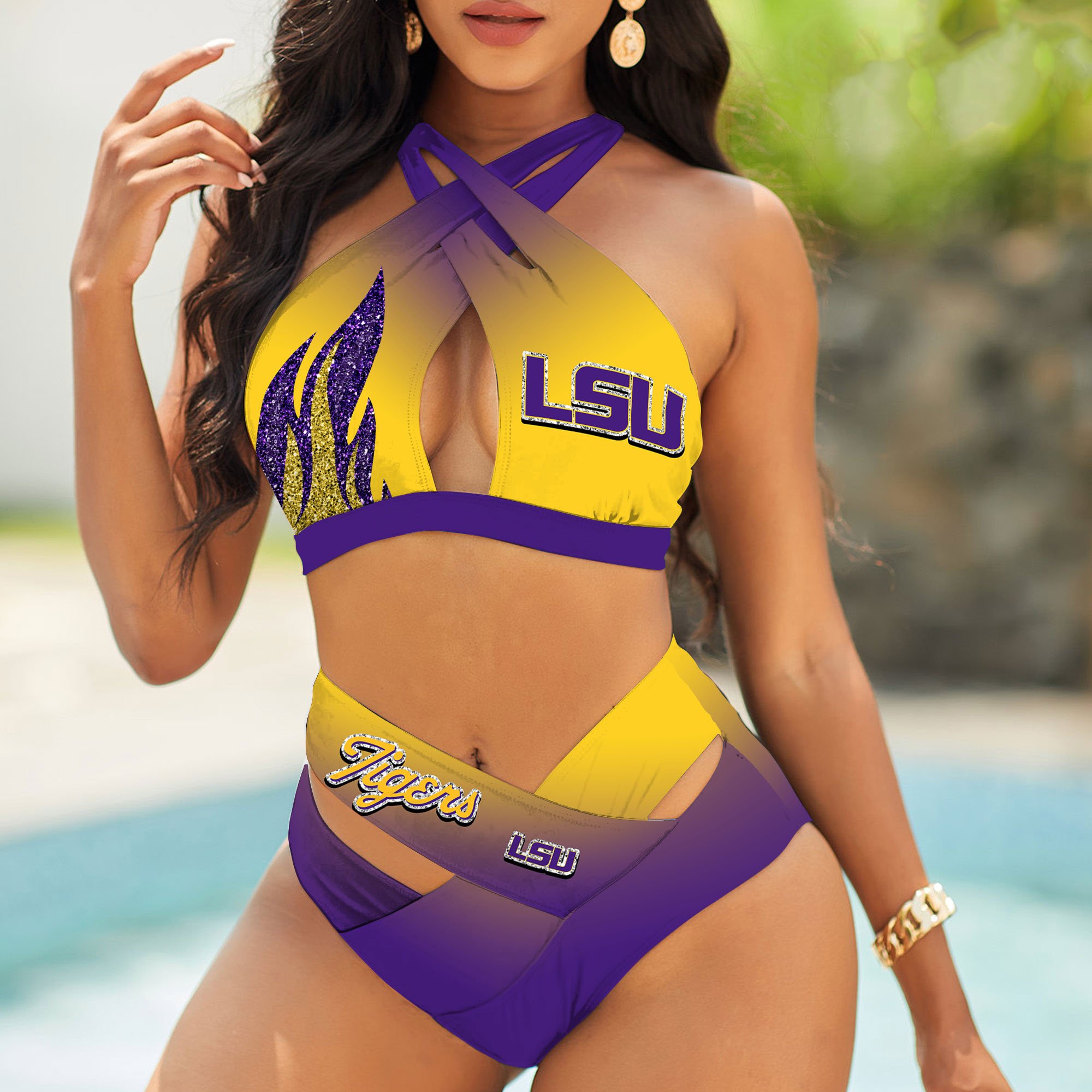 LSU TIGERS Bikini, Sport Team Bikini For Fans, Gift For Sport Lovers, Summer Gifts ETHY-58110