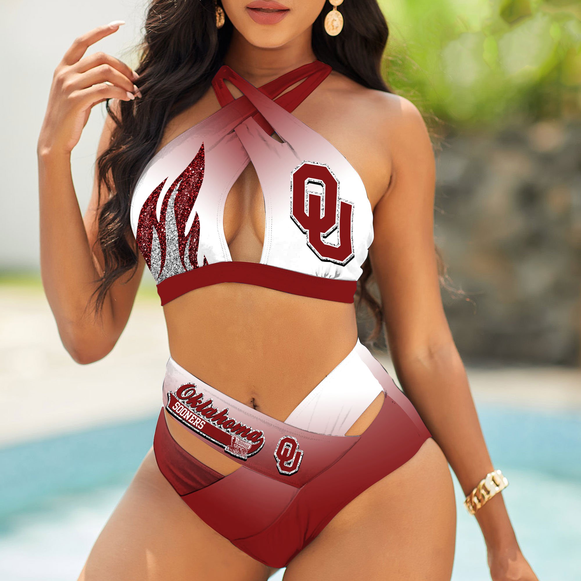 Oklahoma Sooners Bikini, Sport Team Bikini For Fans, Gift For Sport Lovers, Summer Gifts ETHY-58110