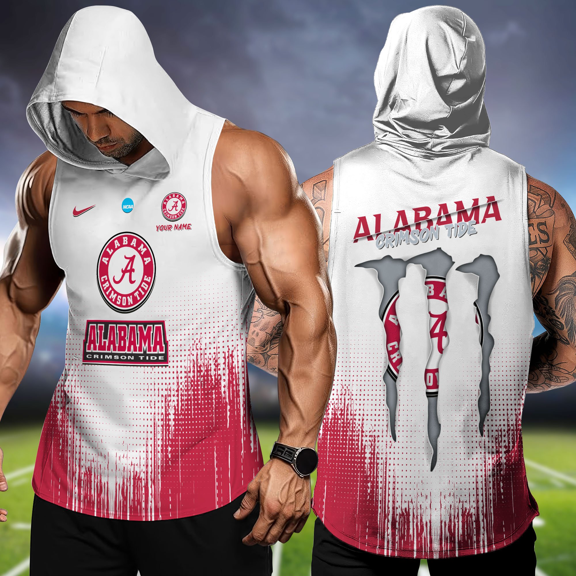 Alabama Crimson Tide Hoodie Tanktop Personalized Your Name, Football Team Hoodie Tanktop, Gift For Football Fans ETHY-58338