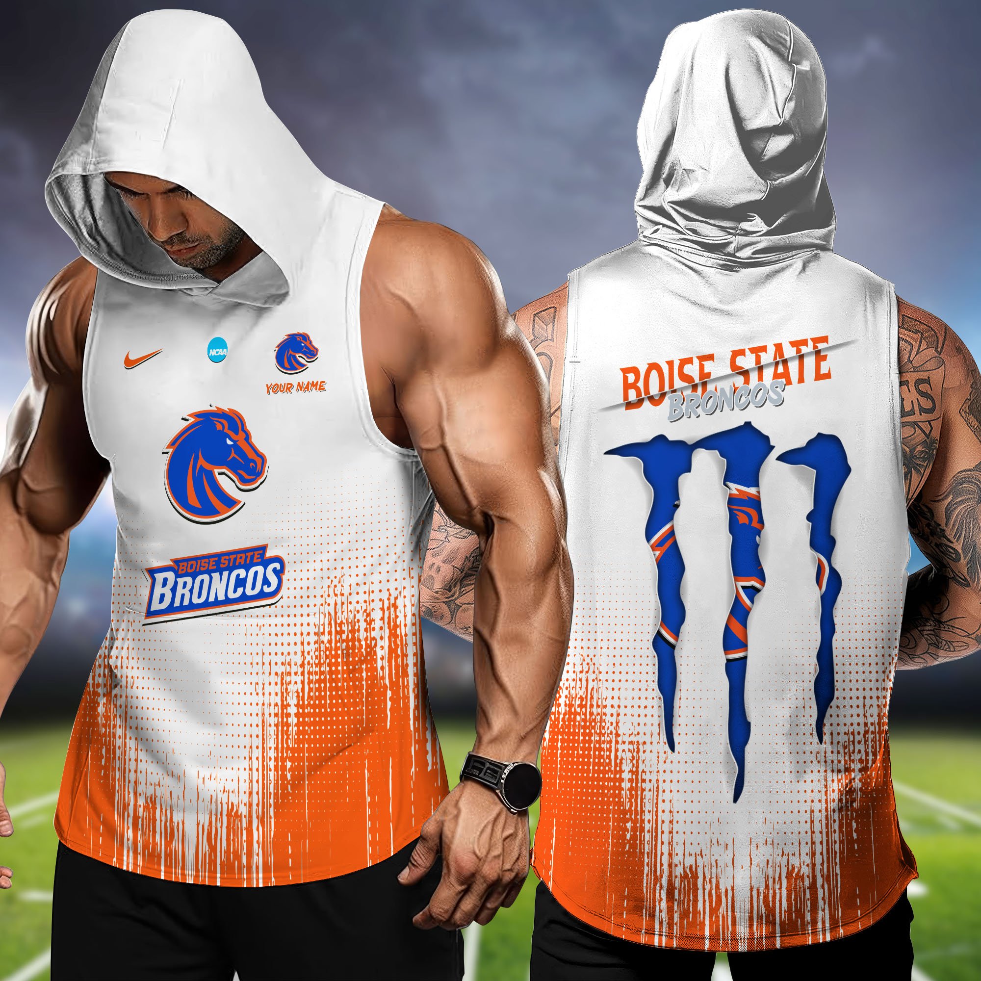 Boise State Broncos Hoodie Tanktop Personalized Your Name, Football Team Hoodie Tanktop, Gift For Football Fans ETHY-58338