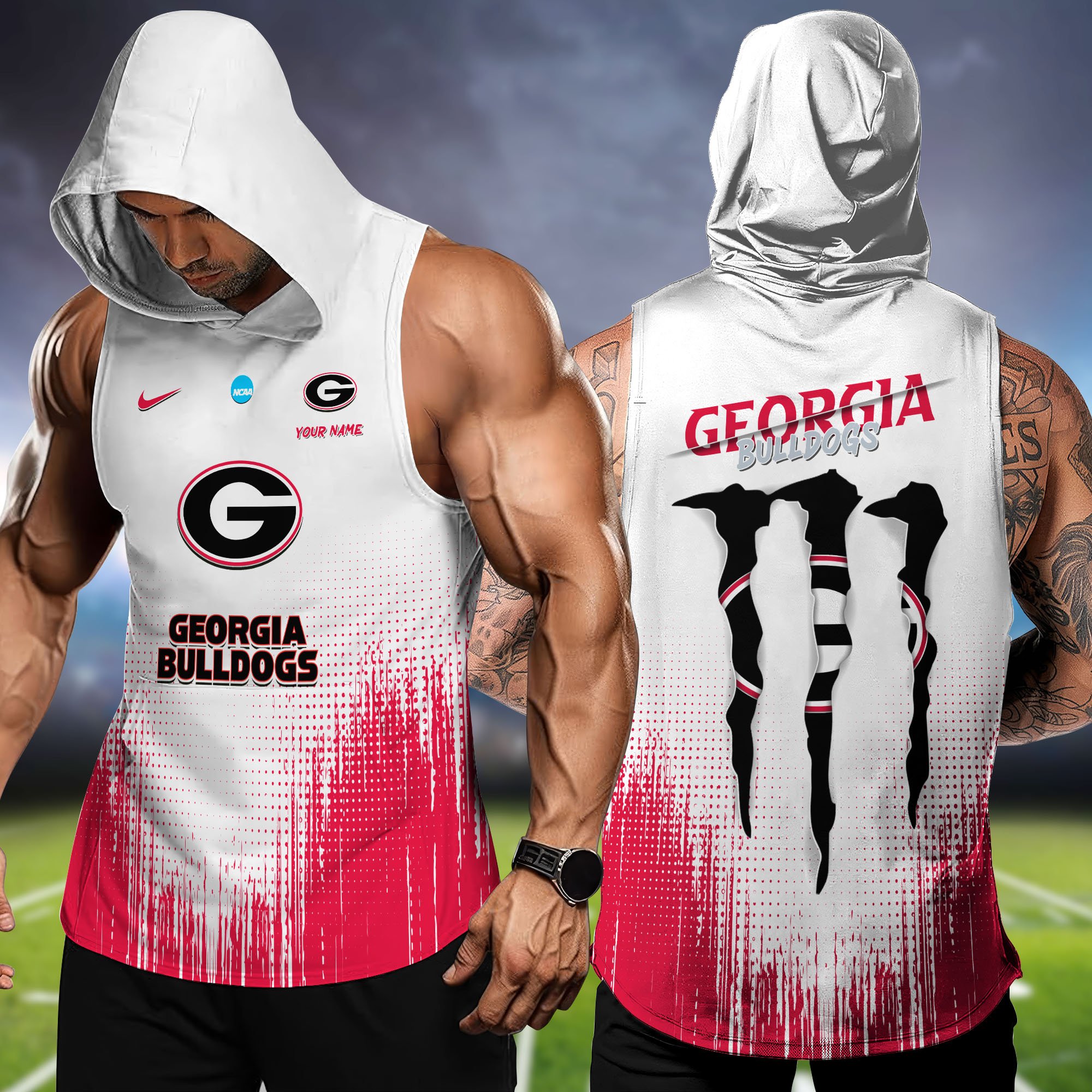 Georgia Bulldogs Hoodie Tanktop Personalized Your Name, Football Team Hoodie Tanktop, Gift For Football Fans ETHY-58338