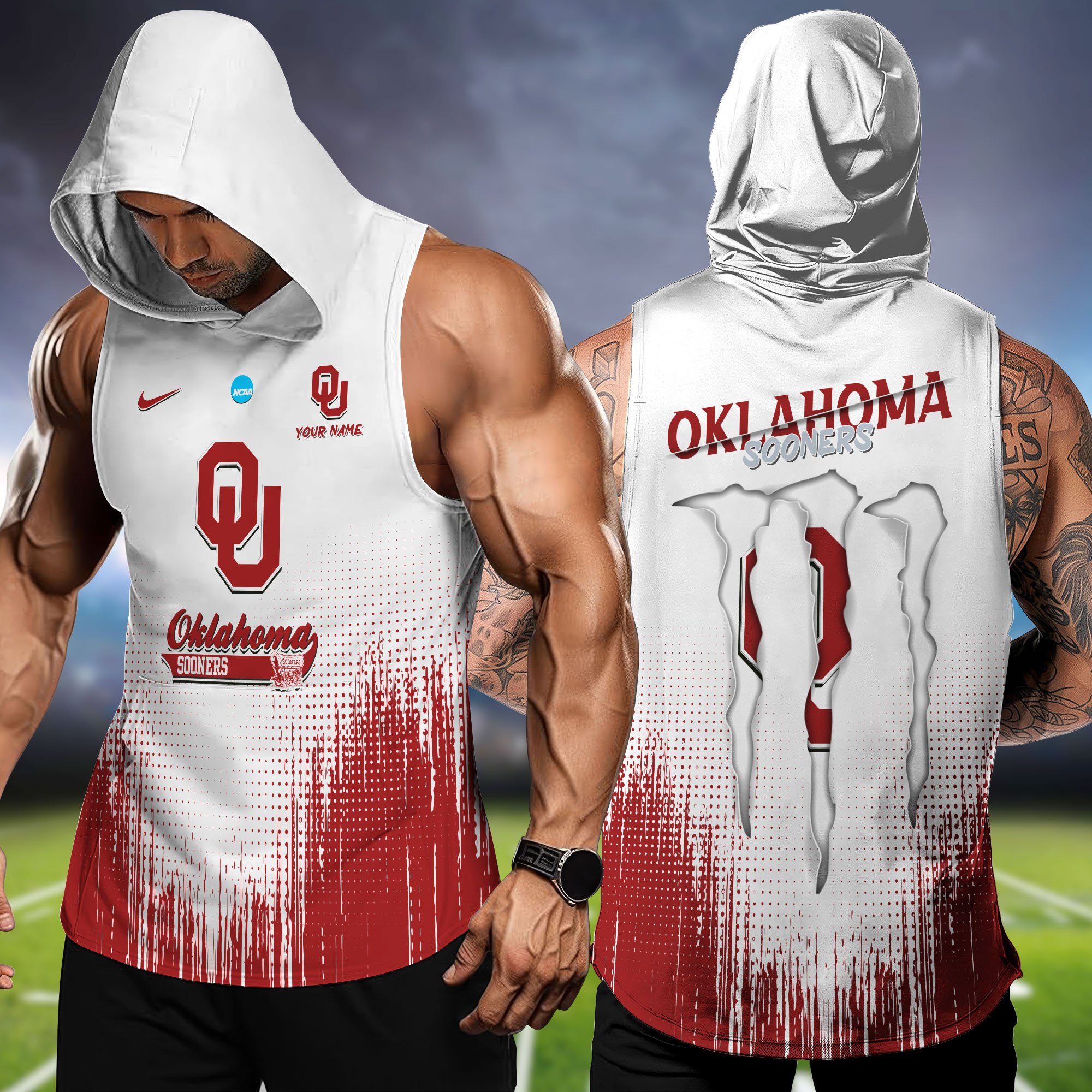 Oklahoma Sooners Hoodie Tanktop Personalized Your Name, Football Team Hoodie Tanktop, Gift For Football Fans ETHY-58338