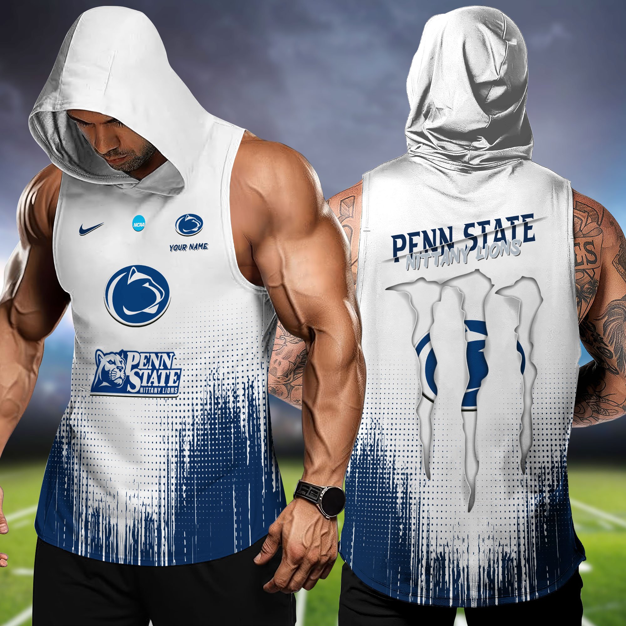 Penn State Nittany Lions Hoodie Tanktop Personalized Your Name, Football Team Hoodie Tanktop, Gift For Football Fans ETHY-58338