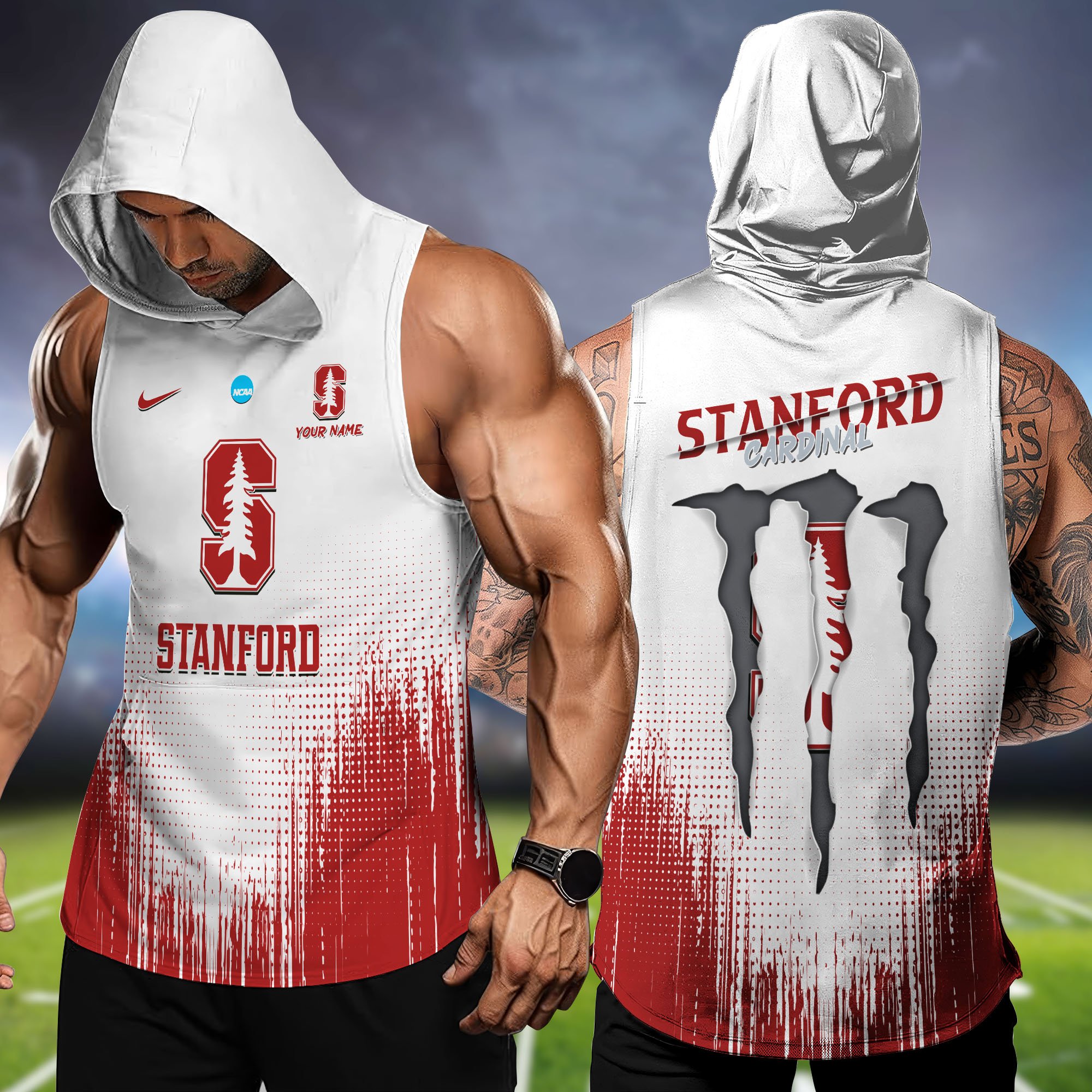 Stanford Cardinal Hoodie Tanktop Personalized Your Name, Football Team Hoodie Tanktop, Gift For Football Fans ETHY-58338