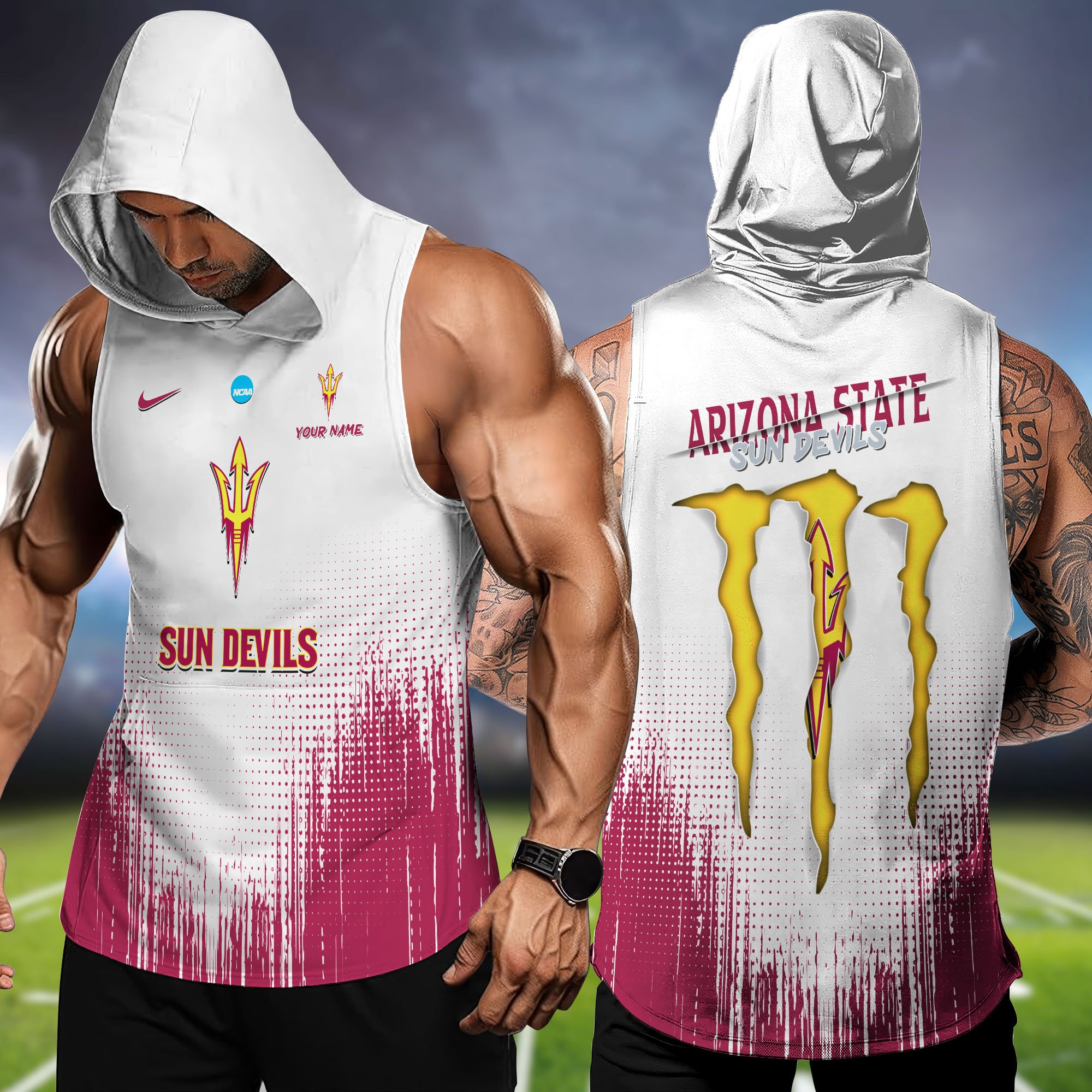 Arizona State Sun Devils Hoodie Tanktop Personalized Your Name, Football Team Hoodie Tanktop, Gift For Football Fans ETHY-58338