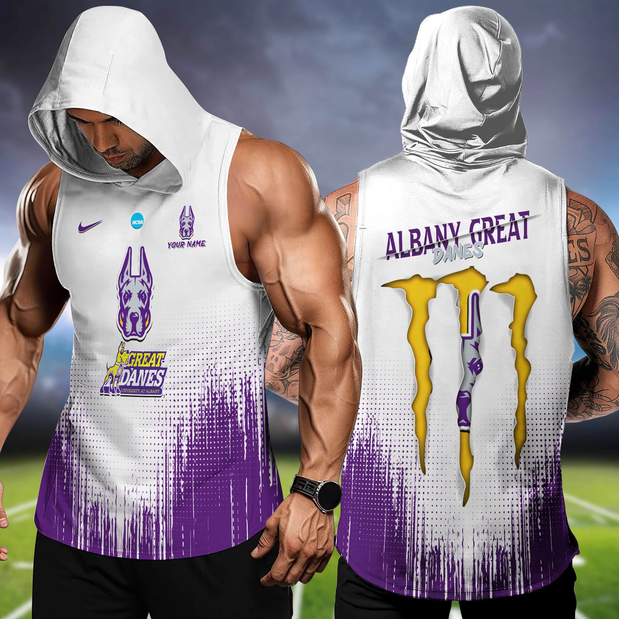 Albany Great Danes Hoodie Tanktop Personalized Your Name, Football Team Hoodie Tanktop, Gift For Football Fans ETHY-58338