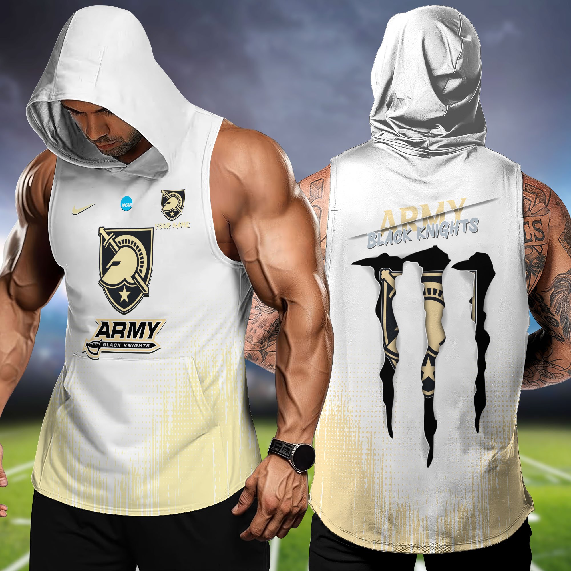 Army Black Knights Hoodie Tanktop Personalized Your Name, Football Team Hoodie Tanktop, Gift For Football Fans ETHY-58338