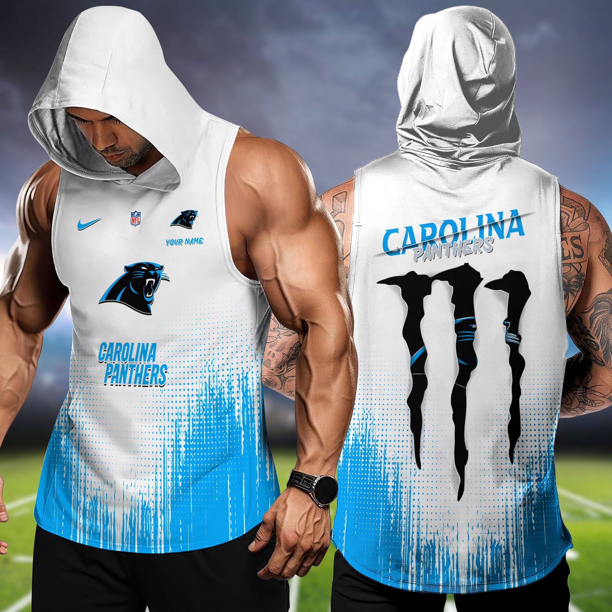 Carolina Panthers Hoodie Tanktop Personalized Your Name, Football Team Hoodie Tanktop, Gift For Football Fans ETHY-58338