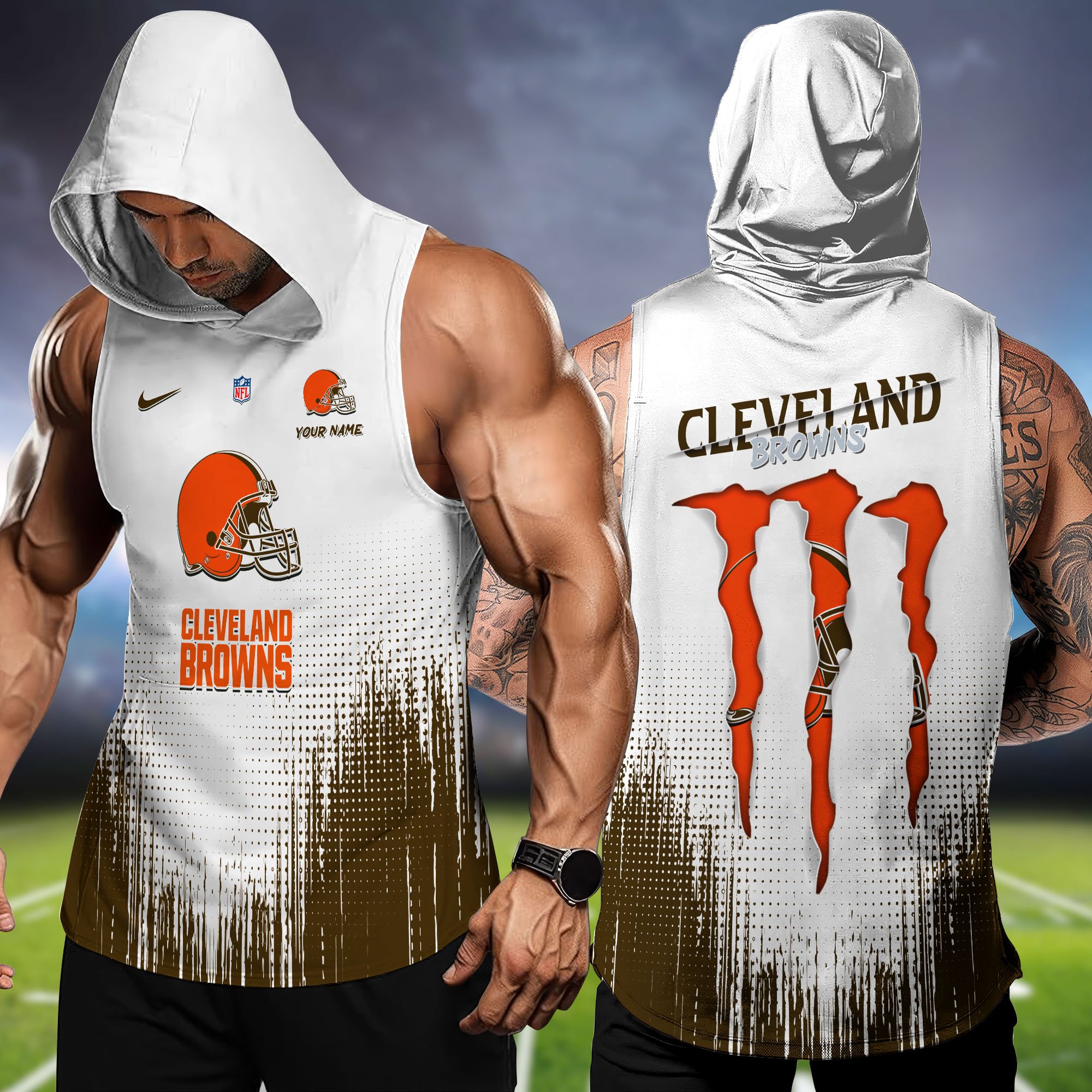 Cleveland Browns Hoodie Tanktop Personalized Your Name, Football Team Hoodie Tanktop, Gift For Football Fans ETHY-58338