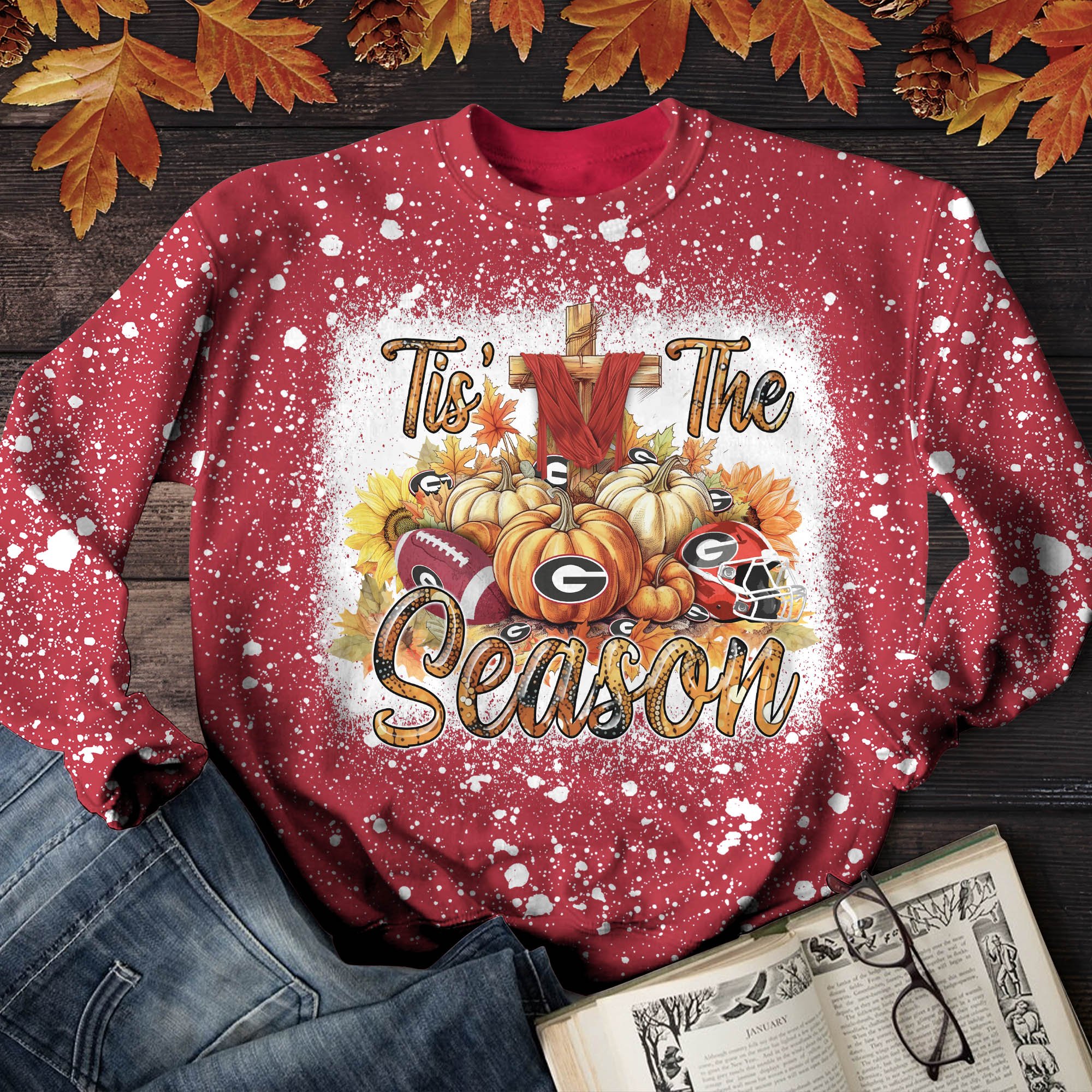 Georgia Bulldogs T-shirt Sweatshirt Hoodie, Tis' The Reason Shirts, Autumn Gifts For Sport Lovers ETHY-51983