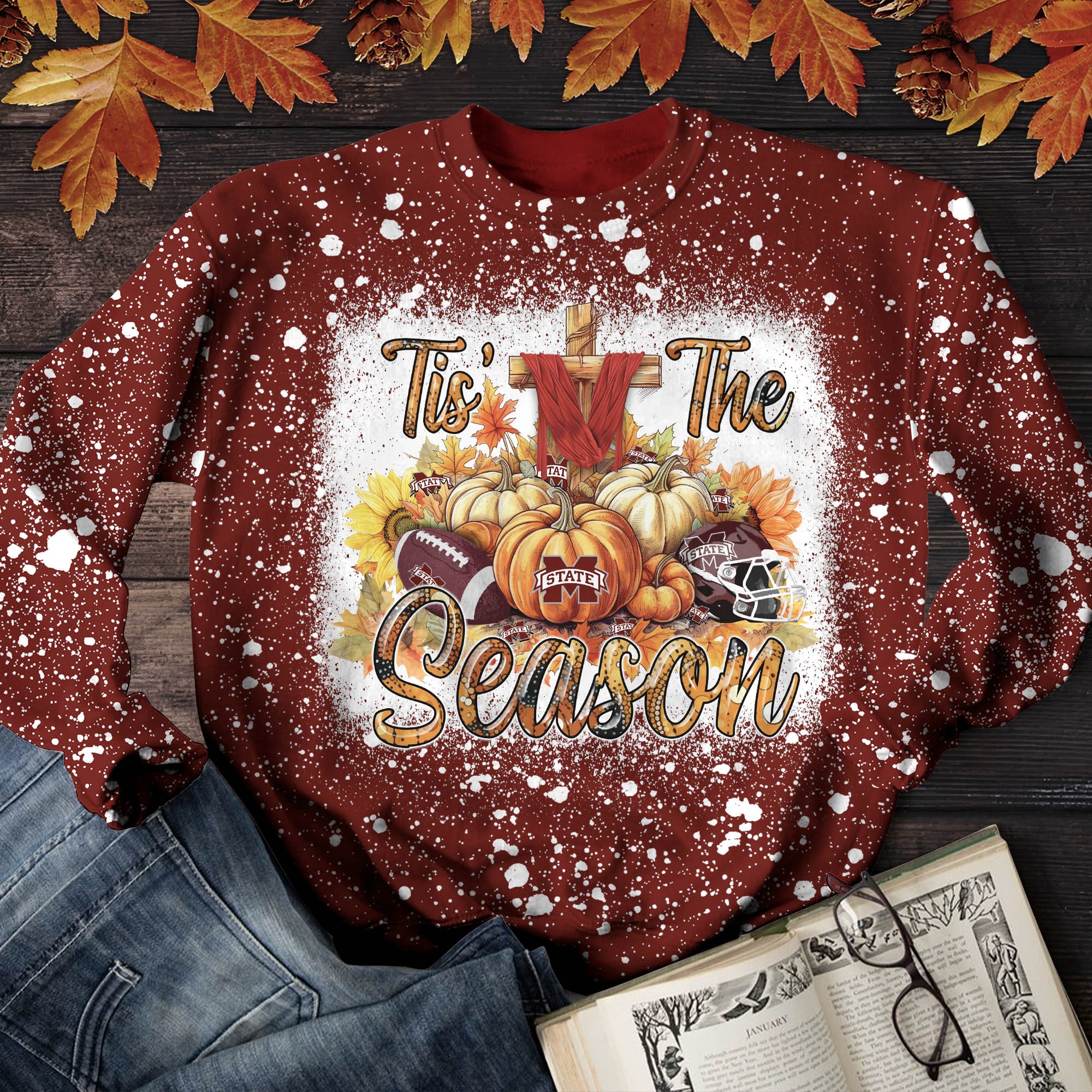 Mississippi State Bulldogs T-shirt Sweatshirt Hoodie, Tis' The Reason Shirts, Autumn Gifts For Sport Lovers ETHY-51983