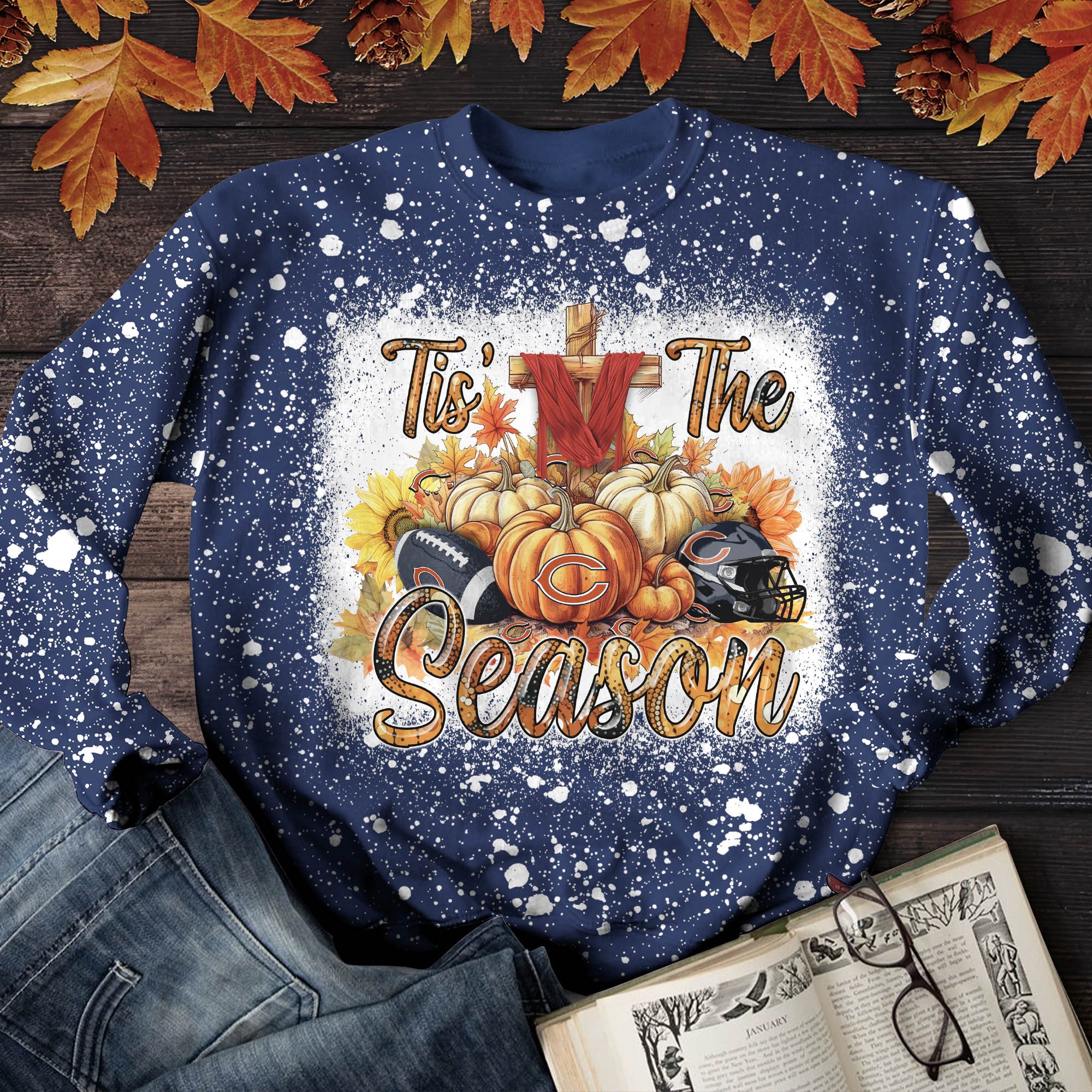 Chicago Bears T-shirt Sweatshirt Hoodie, Tis' The Reason Shirts, Autumn Gifts For Sport Lovers ETHY-51983