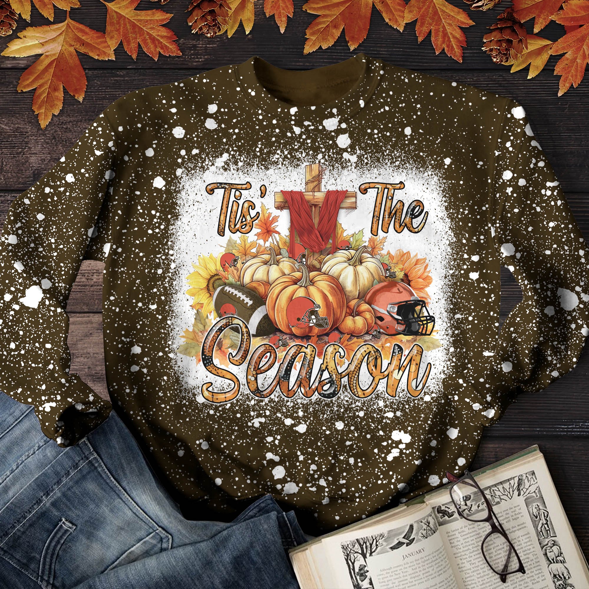 Cleveland Browns T-shirt Sweatshirt Hoodie, Tis' The Reason Shirts, Autumn Gifts For Sport Lovers ETHY-51983