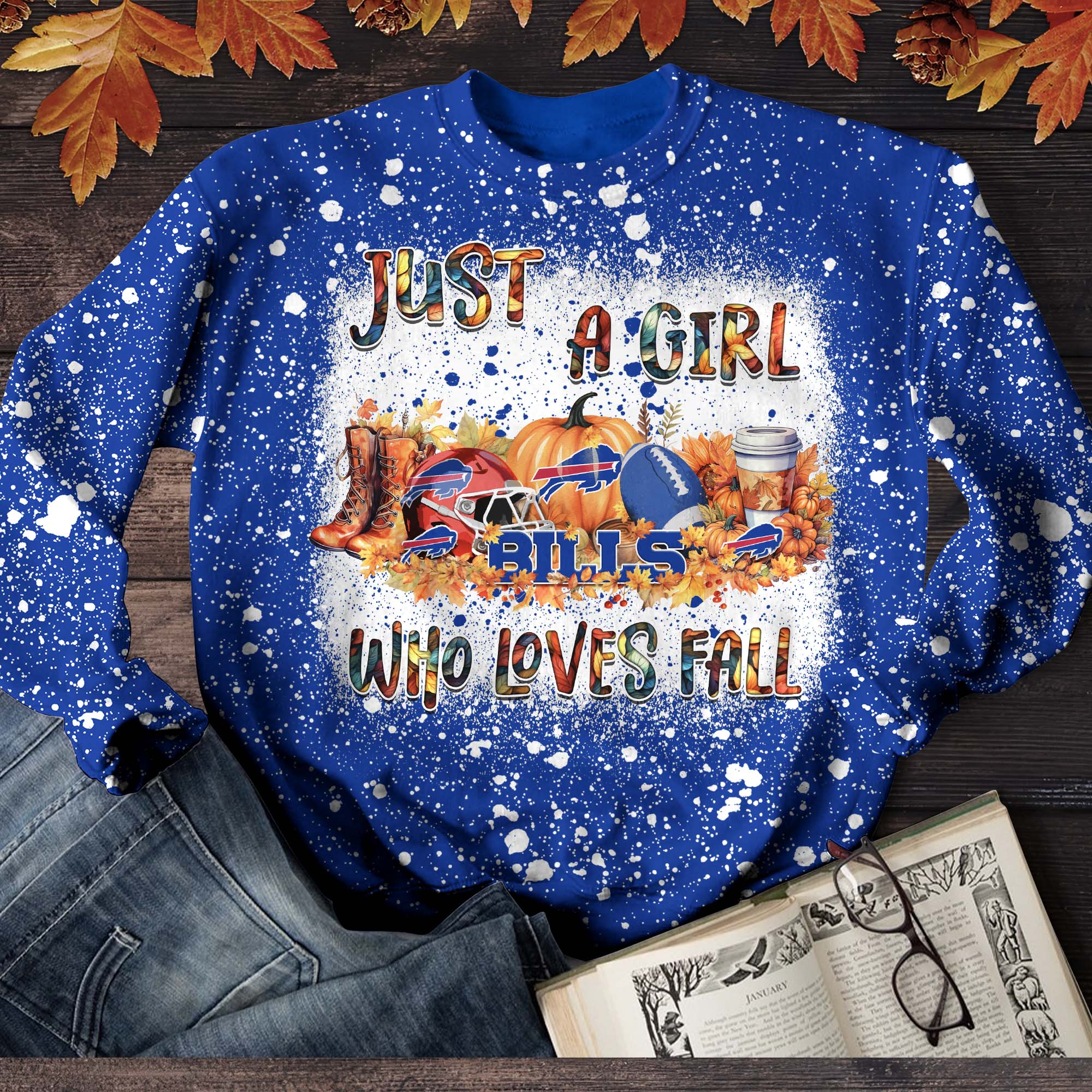 Buffalo Bills T-Shirt Sweater Hoodie, Just A Girl Who Loves Fall Shirts, Autumn Gifts For Sport Lovers ETHY-51984