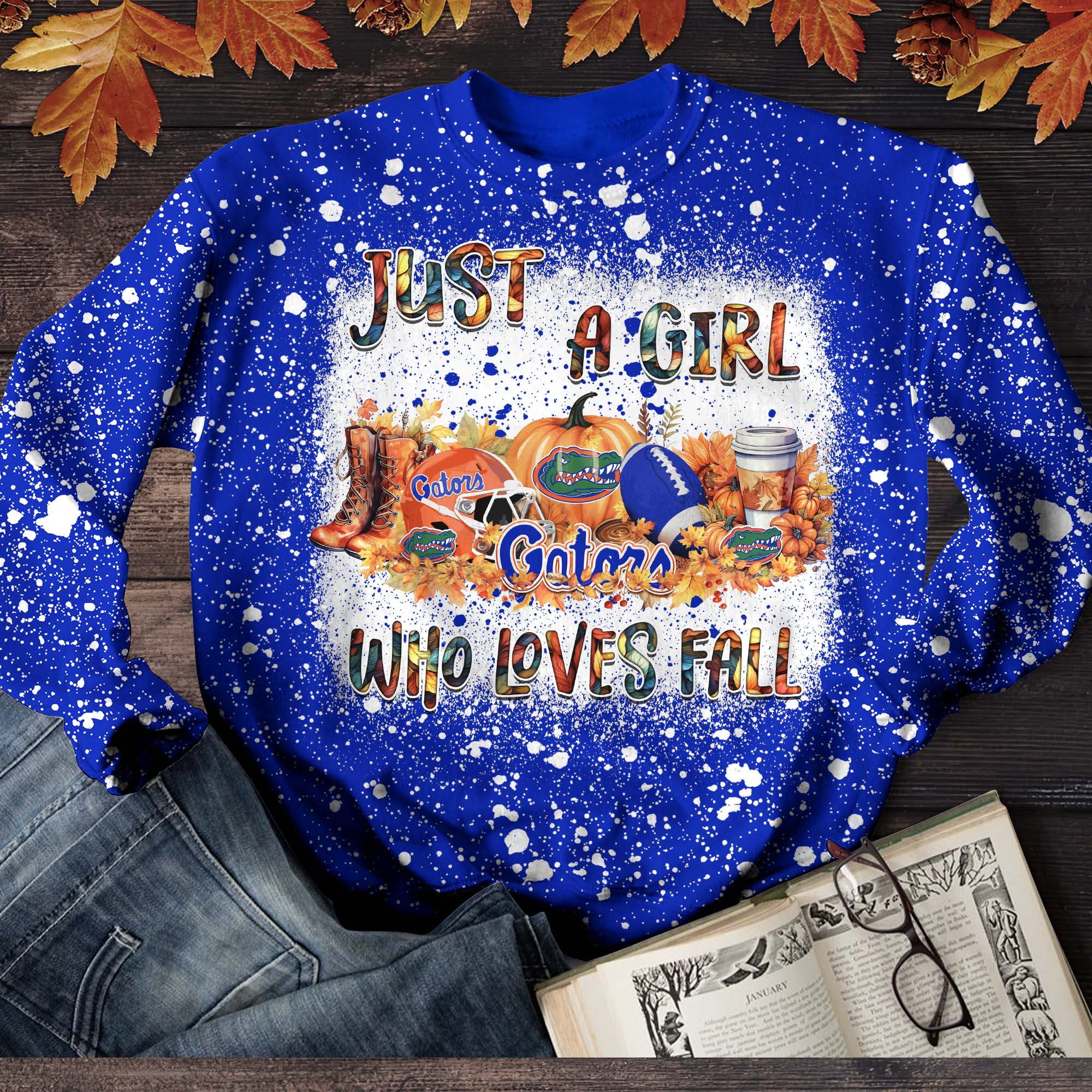 Florida Gators T-Shirt Sweater Hoodie, Just A Girl Who Loves Fall Shirts, Autumn Gifts For Sport Lovers ETHY-51984