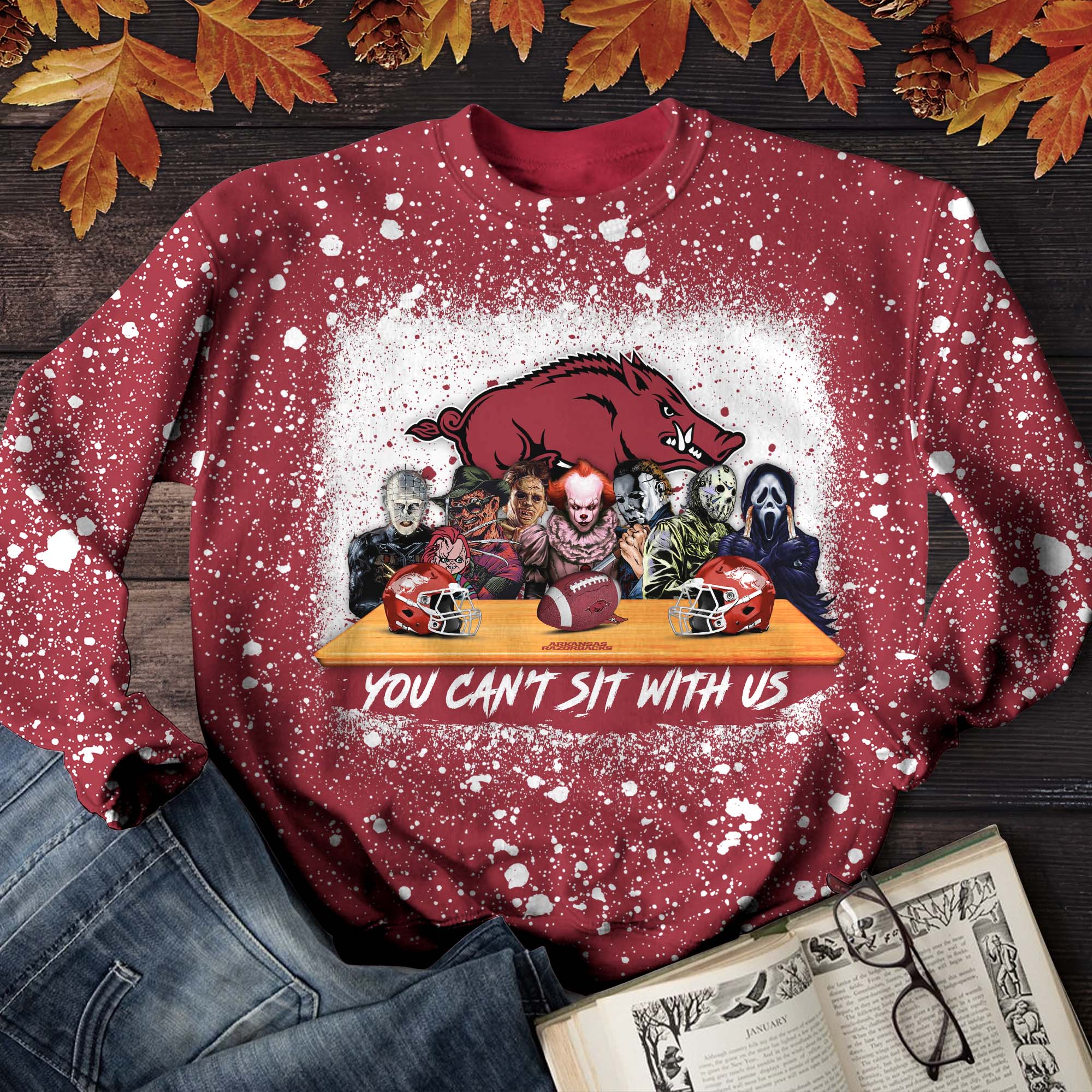 Arkansas Razorbacks T-Shirt Sweater Hoodie, You Can't Sit With Us Shirts, Autumn Gifts For Sport Lovers ETHY-52027