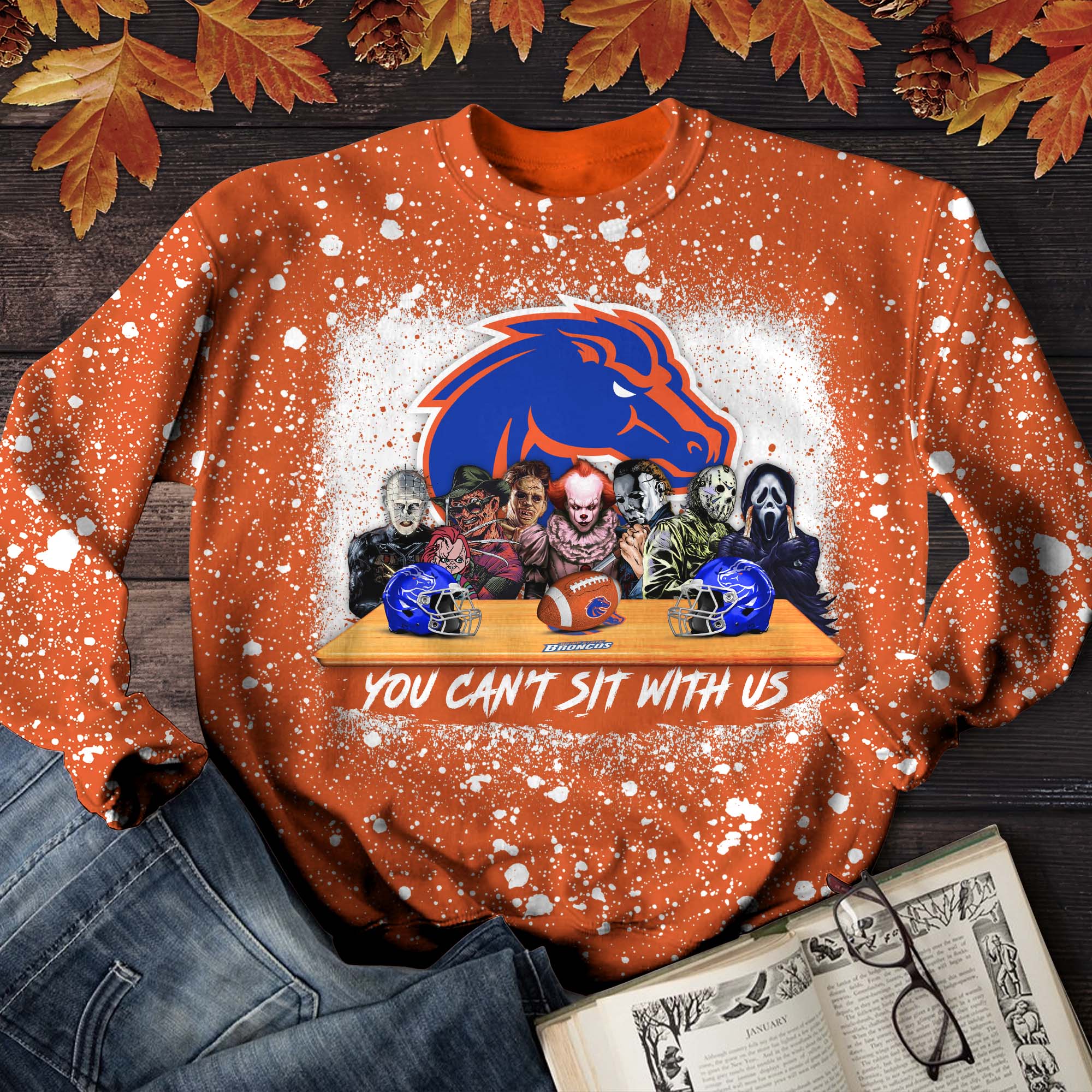 Boise State Broncos T-Shirt Sweater Hoodie, You Can't Sit With Us Shirts, Autumn Gifts For Sport Lovers ETHY-52027