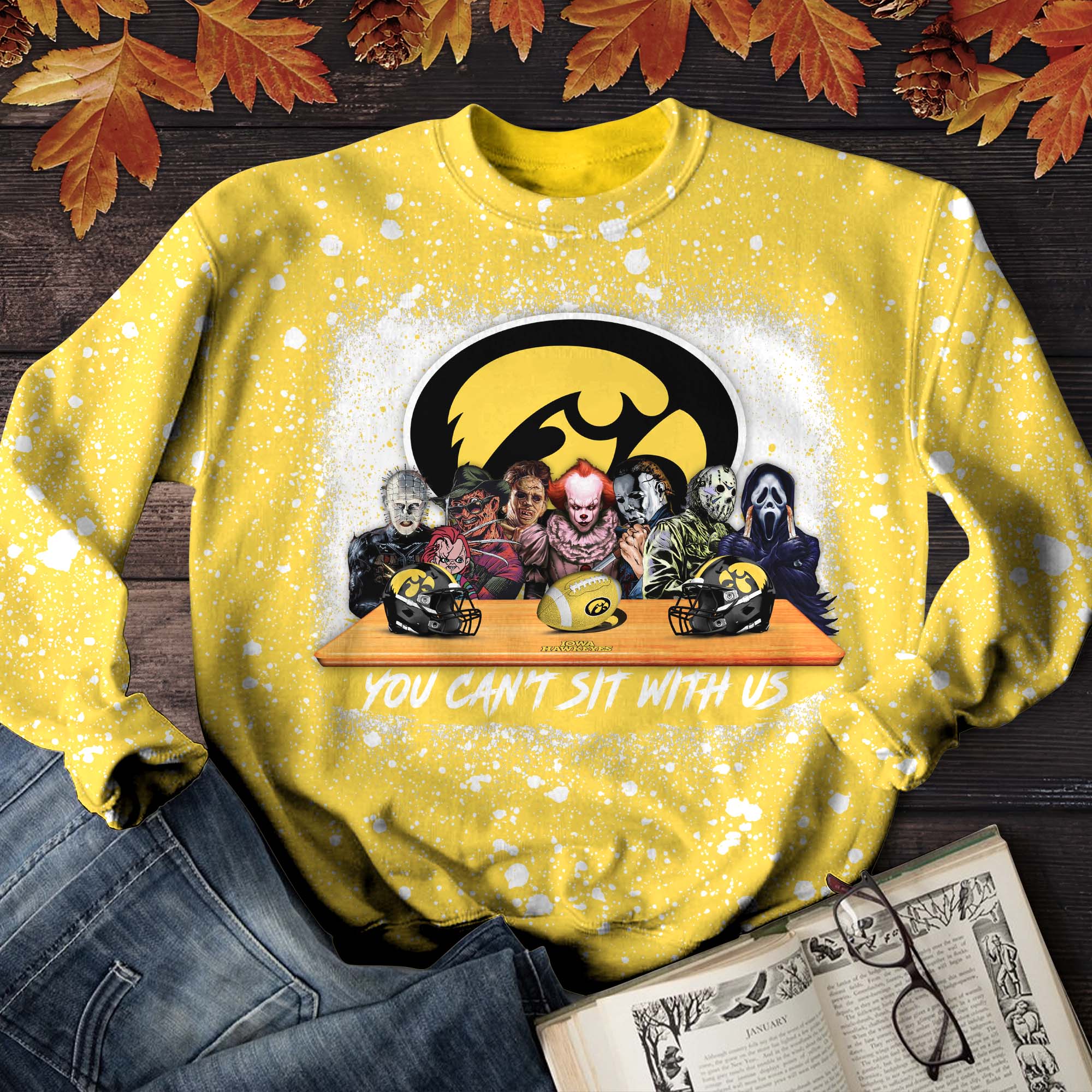 Iowa Hawkeyes T-Shirt Sweater Hoodie, You Can't Sit With Us Shirts, Autumn Gifts For Sport Lovers ETHY-52027