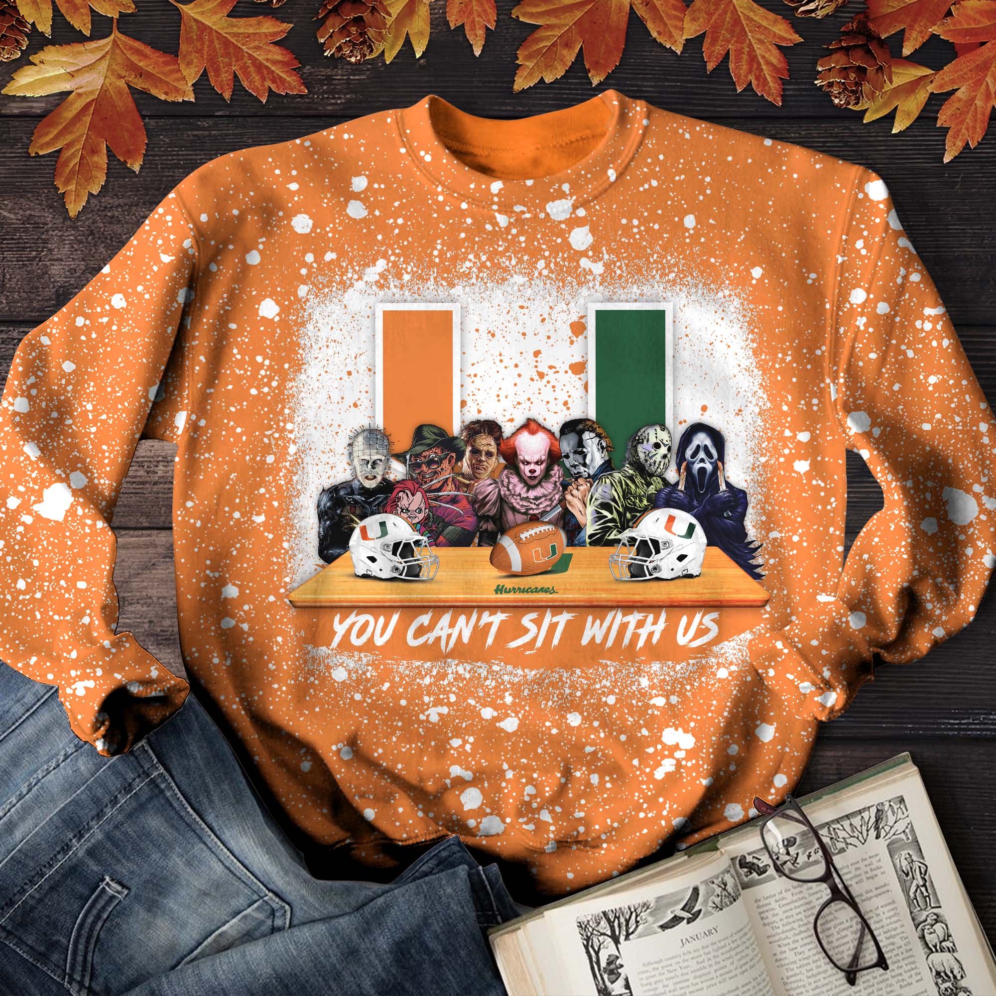 Miami Hurricanes T-Shirt Sweater Hoodie, You Can't Sit With Us Shirts, Autumn Gifts For Sport Lovers ETHY-52027