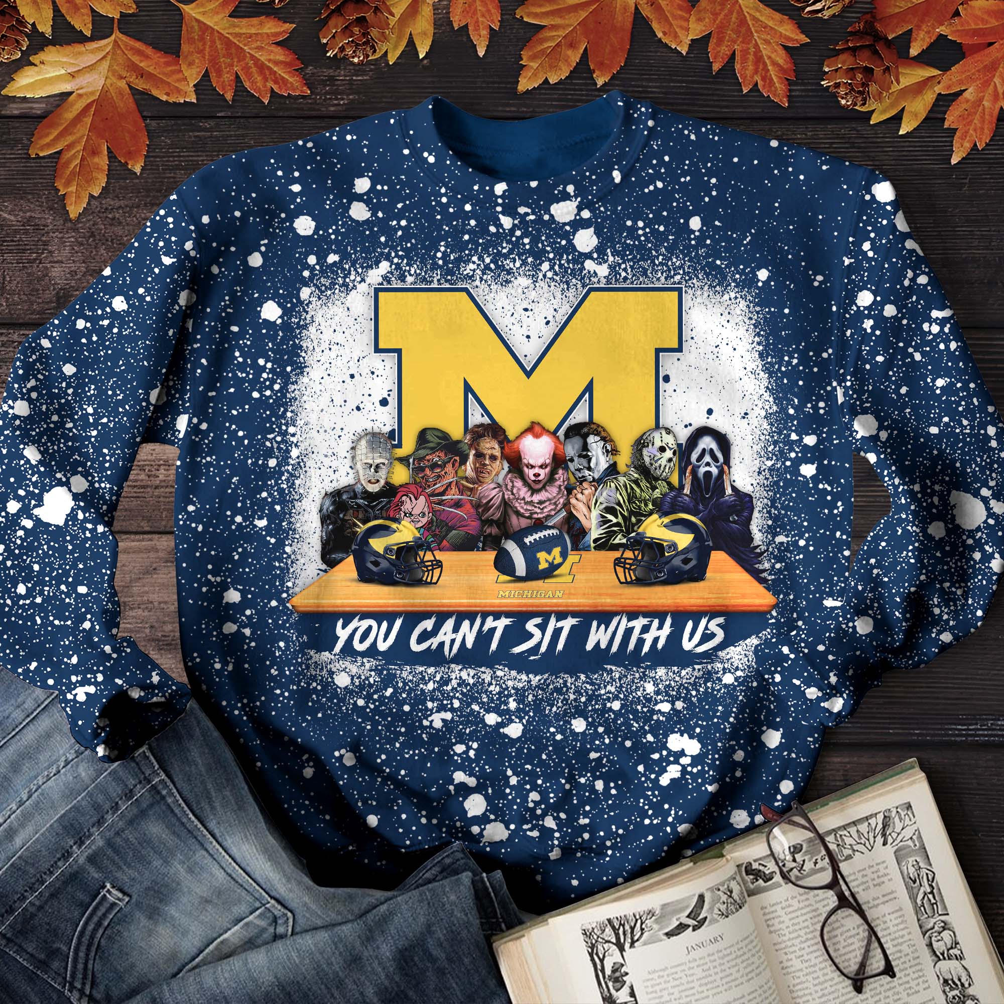 Michigan Wolverines T-Shirt Sweater Hoodie, You Can't Sit With Us Shirts, Autumn Gifts For Sport Lovers ETHY-52027