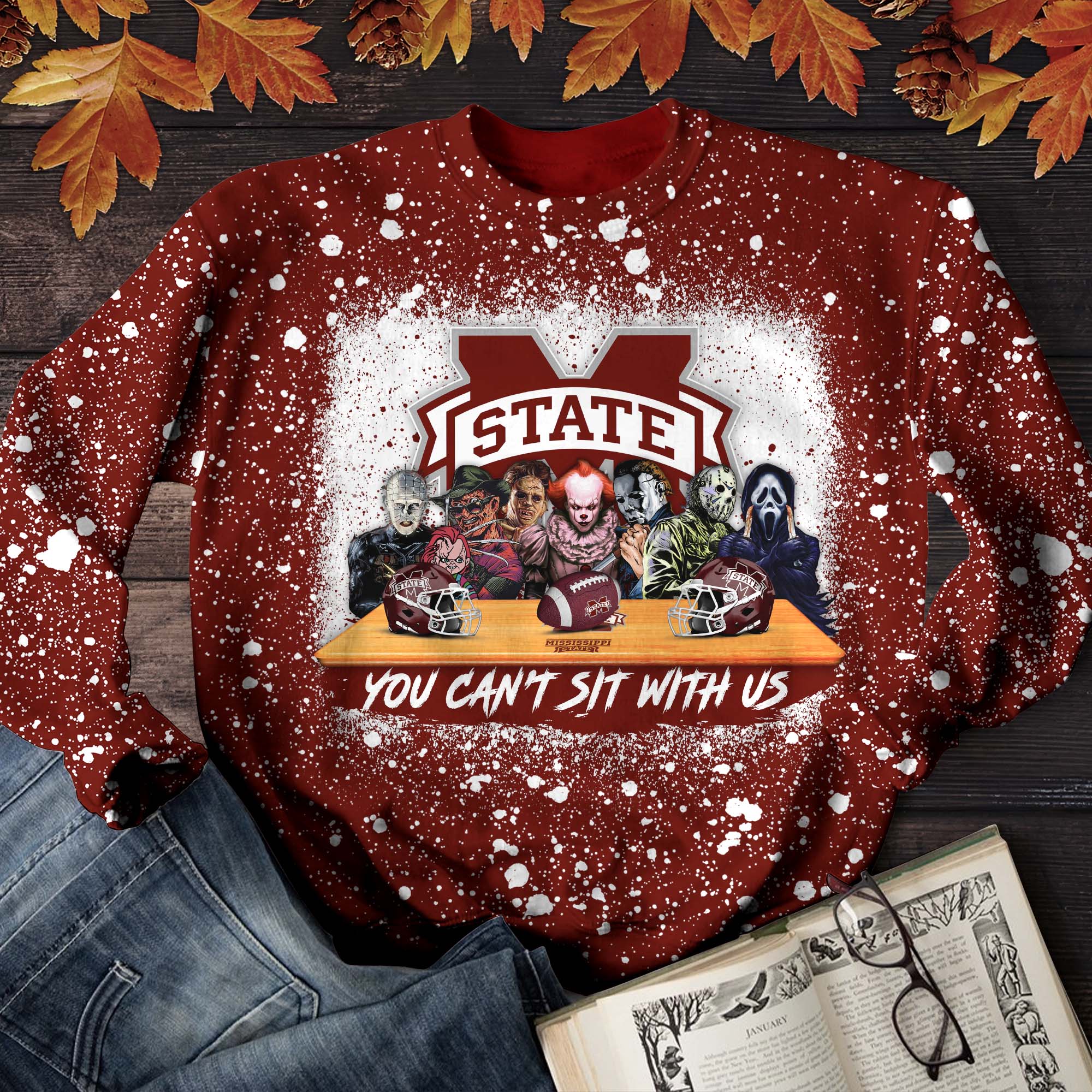 Mississippi State Bulldogs T-Shirt Sweater Hoodie, You Can't Sit With Us Shirts, Autumn Gifts For Sport Lovers ETHY-52027