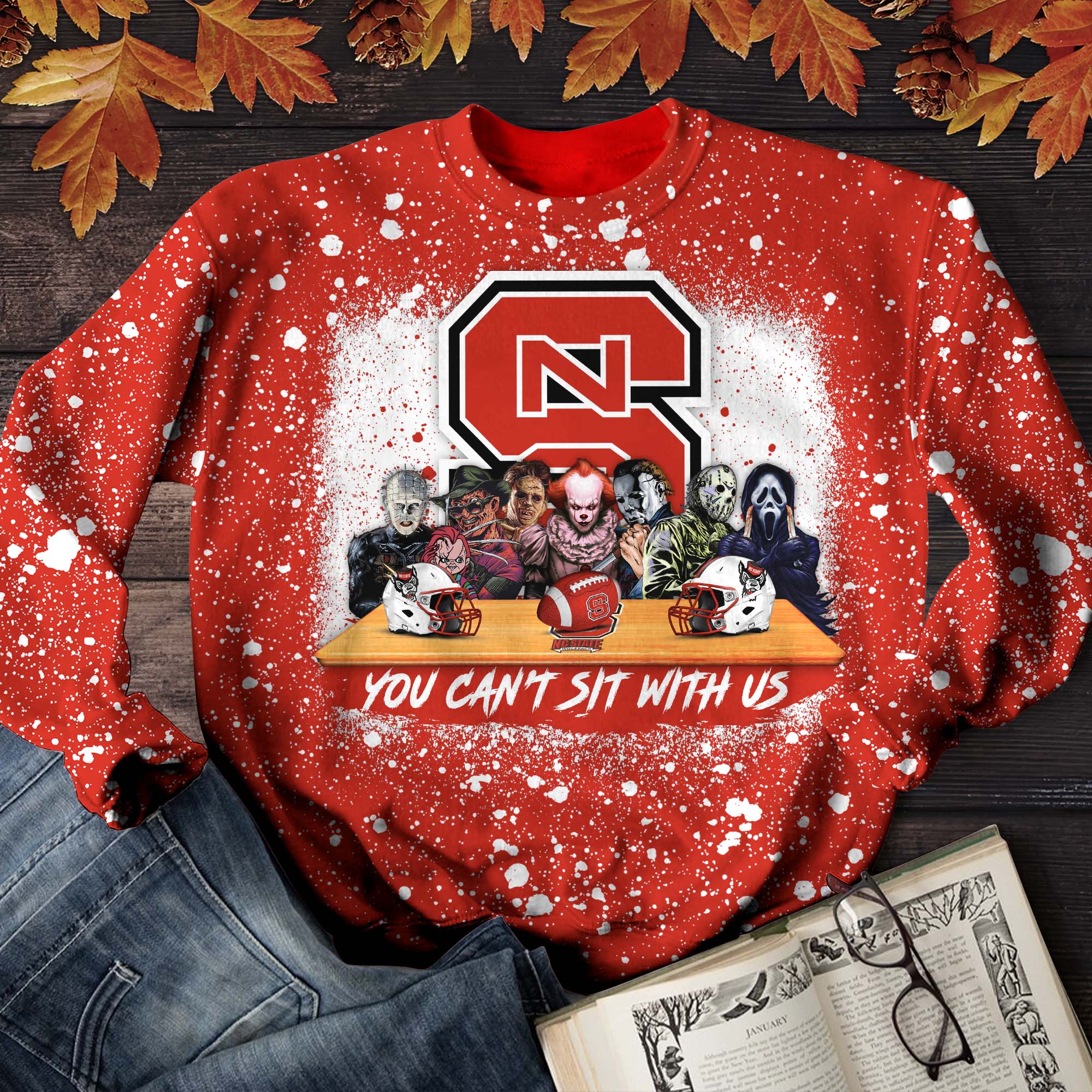 NC State Wolfpack T-Shirt Sweater Hoodie, You Can't Sit With Us Shirts, Autumn Gifts For Sport Lovers ETHY-52027