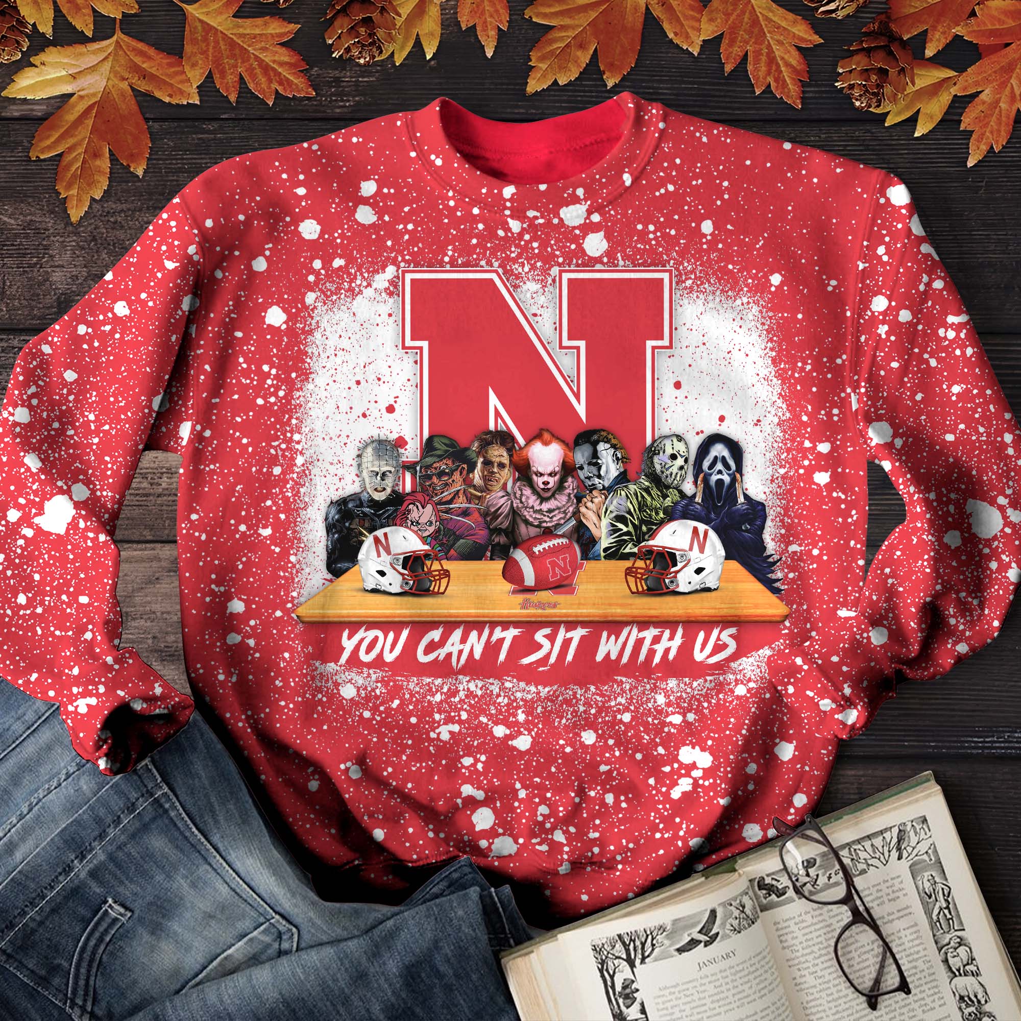 Nebraska Cornhuskers T-Shirt Sweater Hoodie, You Can't Sit With Us Shirts, Autumn Gifts For Sport Lovers ETHY-52027