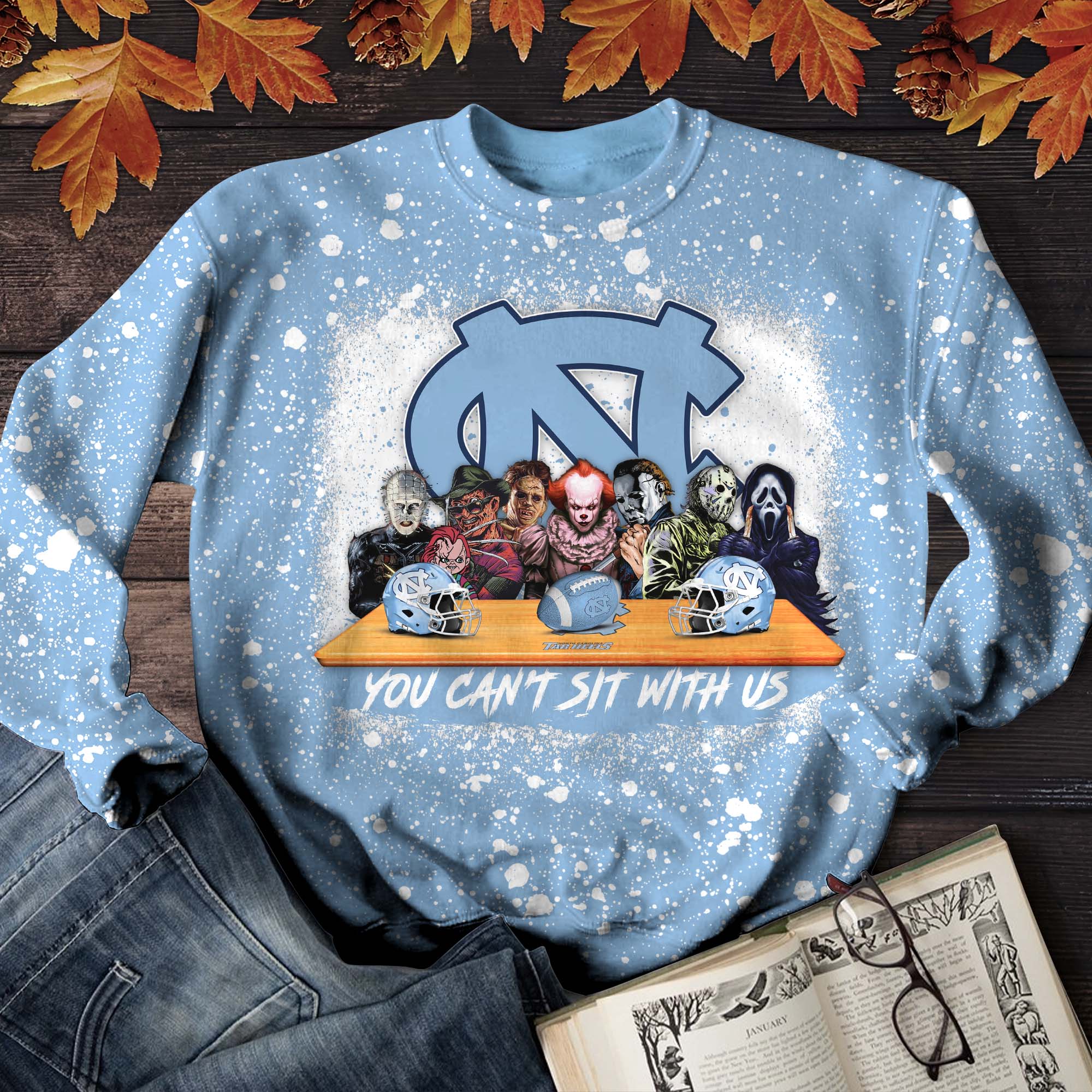 North Carolina Tar Heels T-Shirt Sweater Hoodie, You Can't Sit With Us Shirts, Autumn Gifts For Sport Lovers ETHY-52027