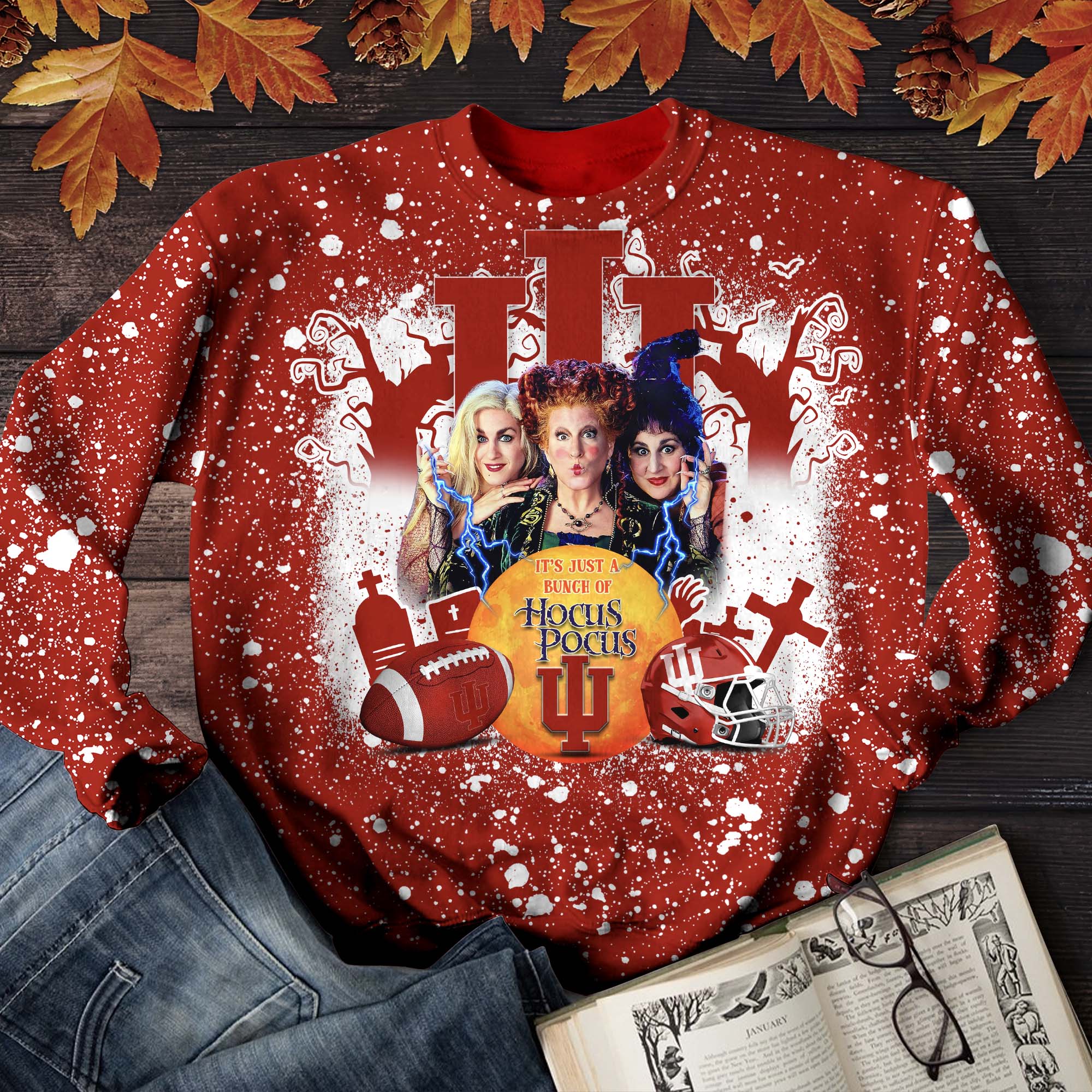 Indiana Hoosiers T-shirt Hoodie Sweater, Hocus Pocus And Sport Team Shirts, Sport Shirts For Fan, Sport Gifts ETHY-52065