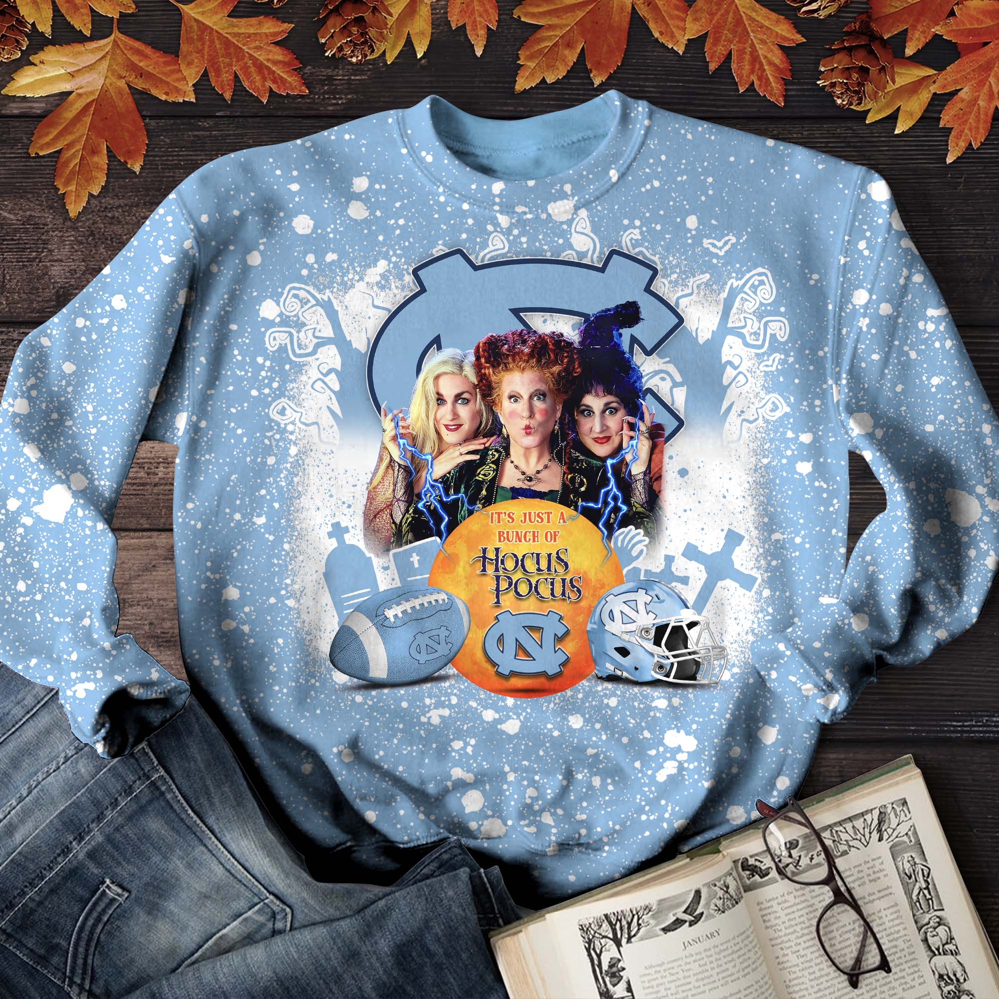 North Carolina Tar Heels T-shirt Hoodie Sweater, Hocus Pocus And Sport Team Shirts, Sport Shirts For Fan, Sport Gifts ETHY-52065