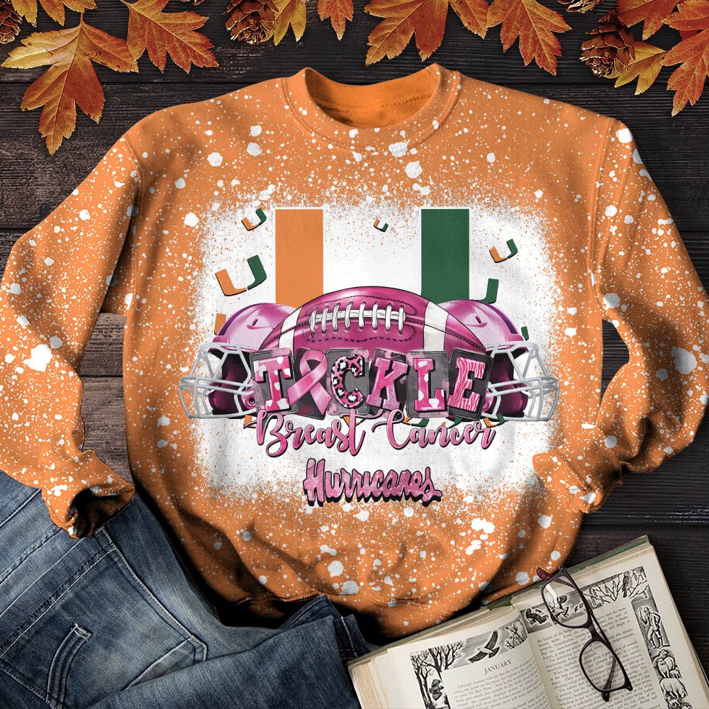 Miami Hurricanes T-Shirt Sweatshirt Hoodie, Breast Cancer And Sport Team Shirts, Sport Gifts ETHY-52130