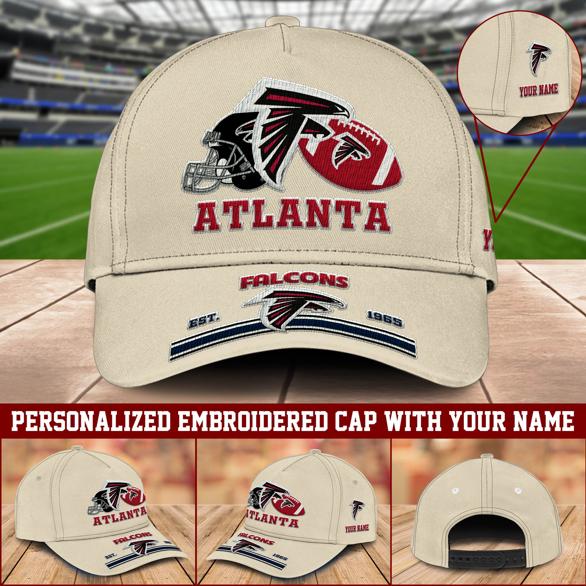 Atlanta Falcons Embroidered Cap Personalized Your Name, Sport Cap For Fan, Sport Lovers Gifts ETHY-60006