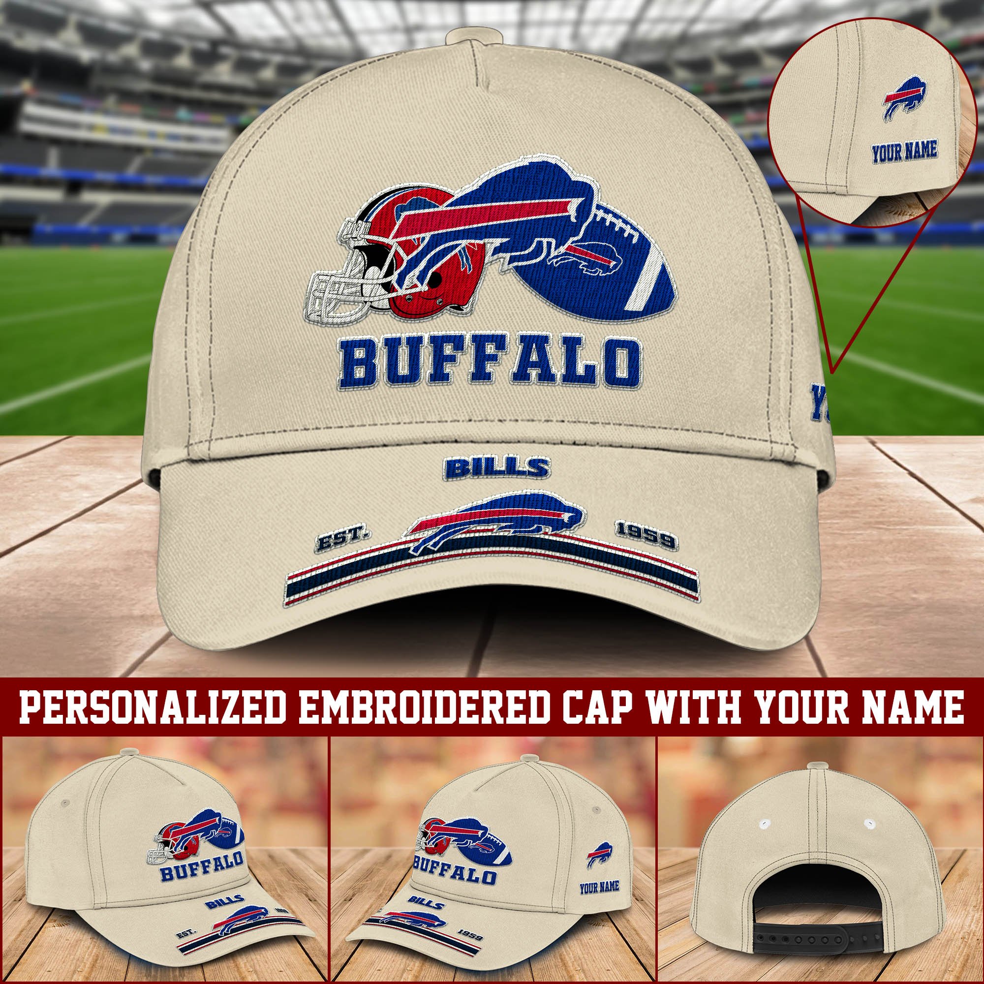 Buffalo Bills Embroidered Cap Personalized Your Name, Sport Cap For Fan, Sport Lovers Gifts ETHY-60006