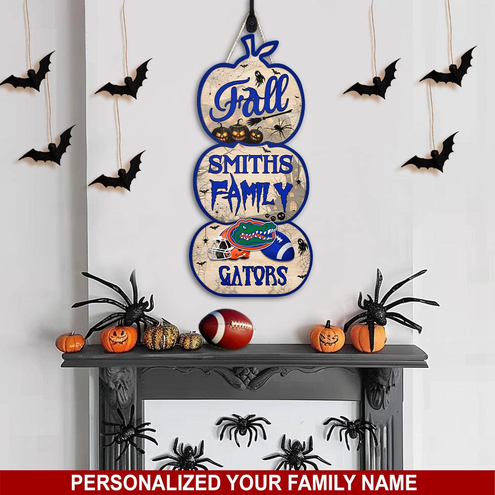 Florida Gators Shape Wooden Sign Personalized Your Family Name, Football Sign For Fans, Football Lovers Gifts ETHY-60041