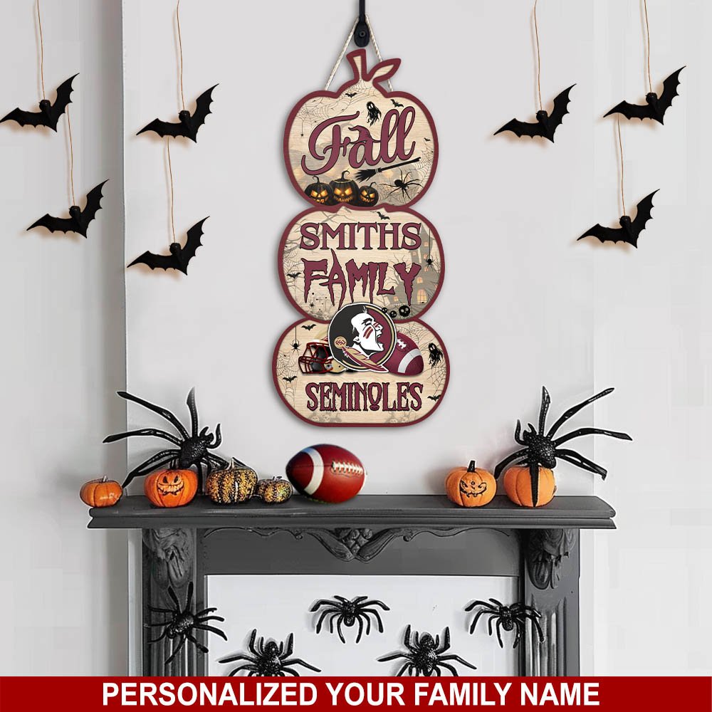 Florida State Seminoles Shape Wooden Sign Personalized Your Family Name, Football Sign For Fans, Football Lovers Gifts ETHY-60041