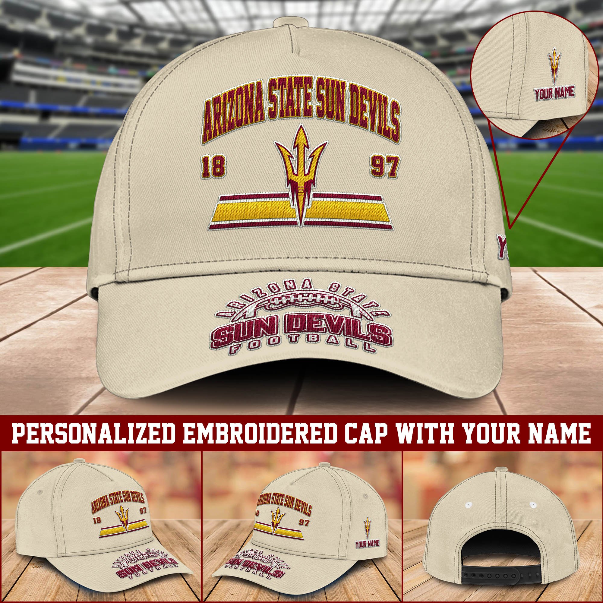 Arizona State Sun Devils Embroidered Cap Personalized Your Name, Sport Team Cap, Sport Lover Gifts ETHY-60111