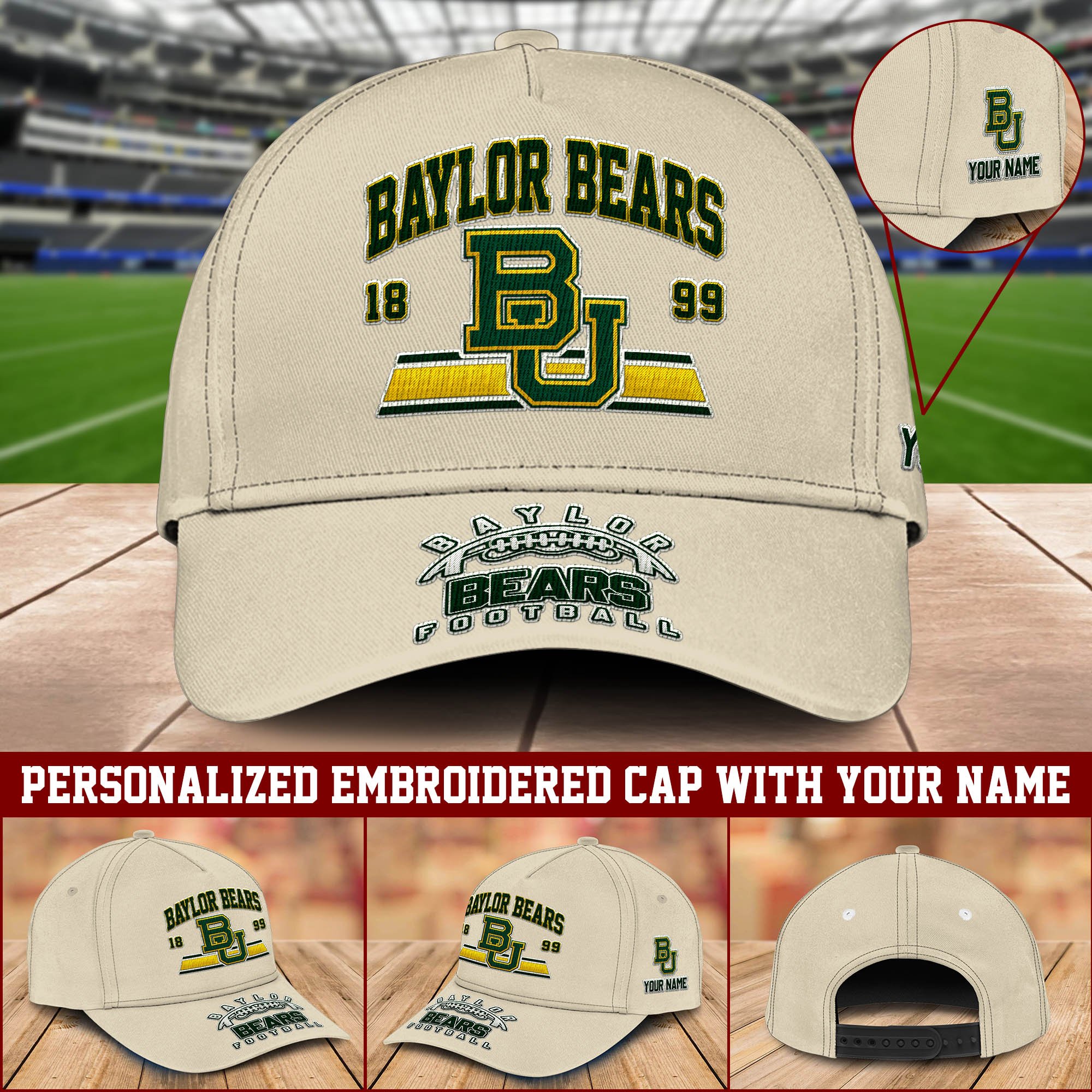 Baylor Bears Embroidered Cap Personalized Your Name, Sport Team Cap, Sport Lover Gifts ETHY-60111