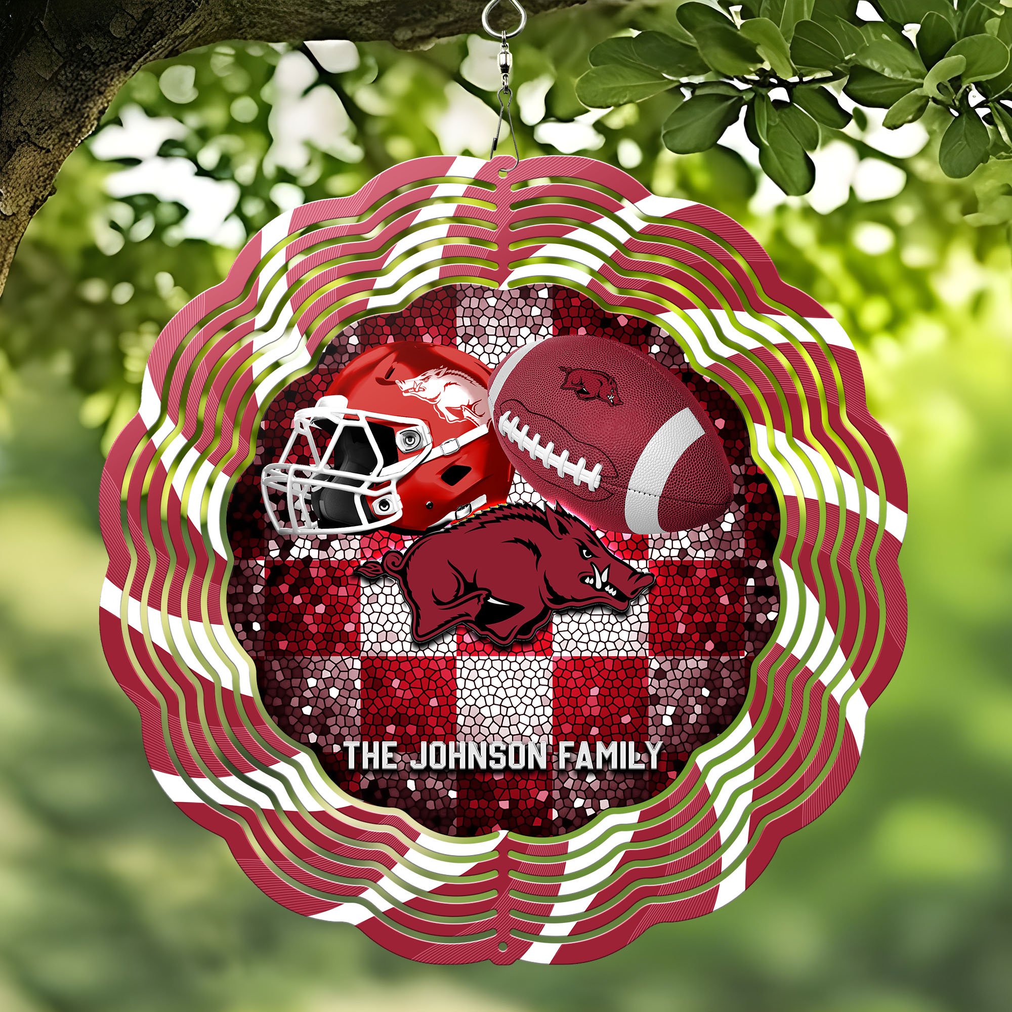 Arkansas Razorbacks Wind Spinner Personalized Your Family Name, Sport Team Wind Spinner, Sport Lover Gifts ETHY-59849