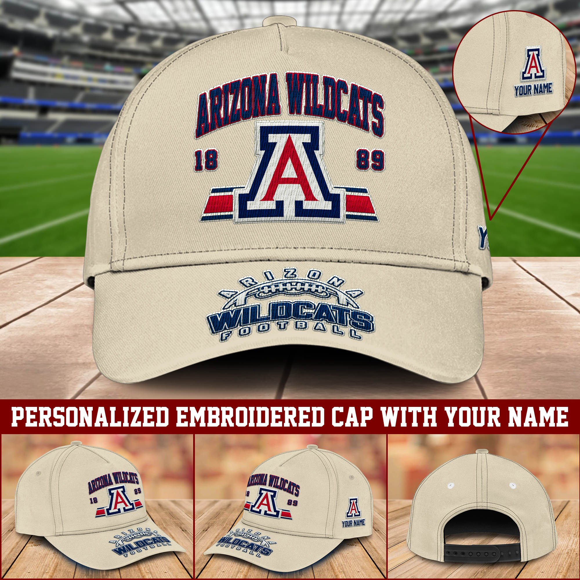 Arizona Wildcats Embroidered Cap Personalized Your Name, Sport Team Cap, Sport Lover Gifts ETHY-60111