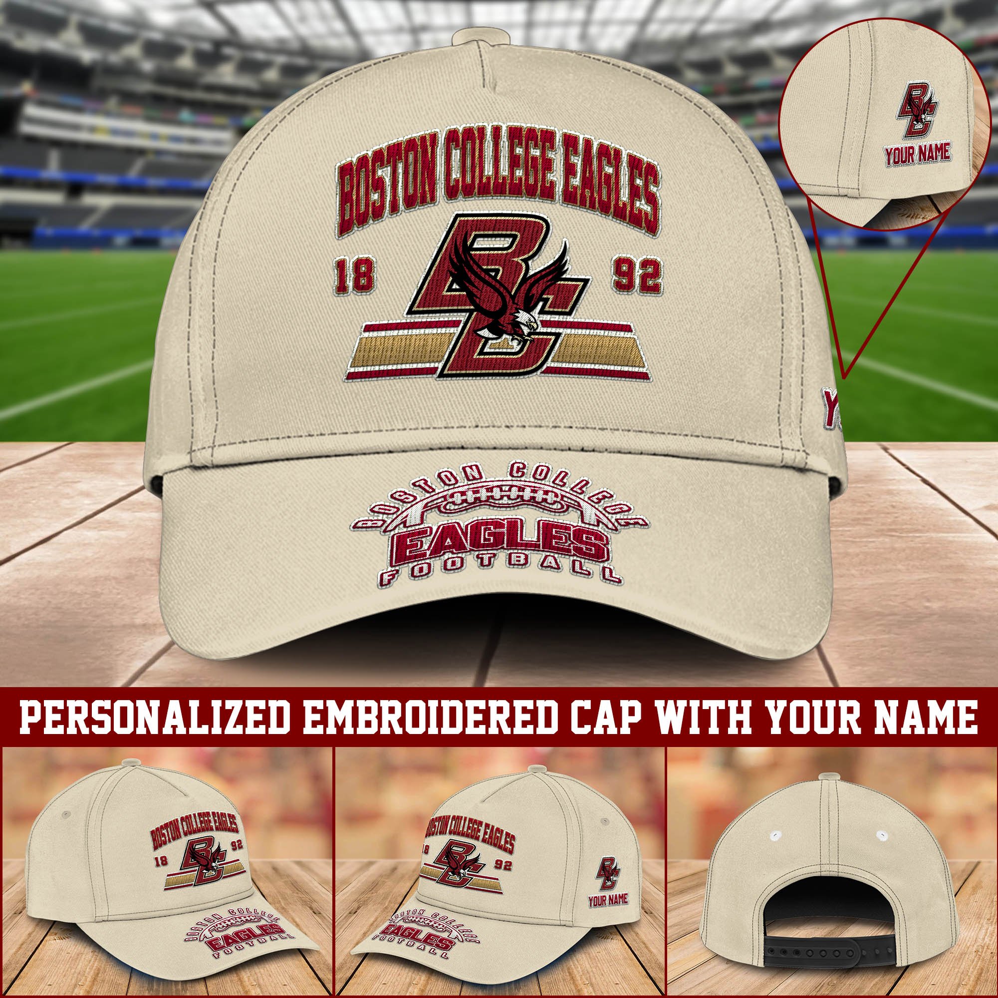 Boston College Eagles Embroidered Cap Personalized Your Name, Sport Team Cap, Sport Lover Gifts ETHY-60111