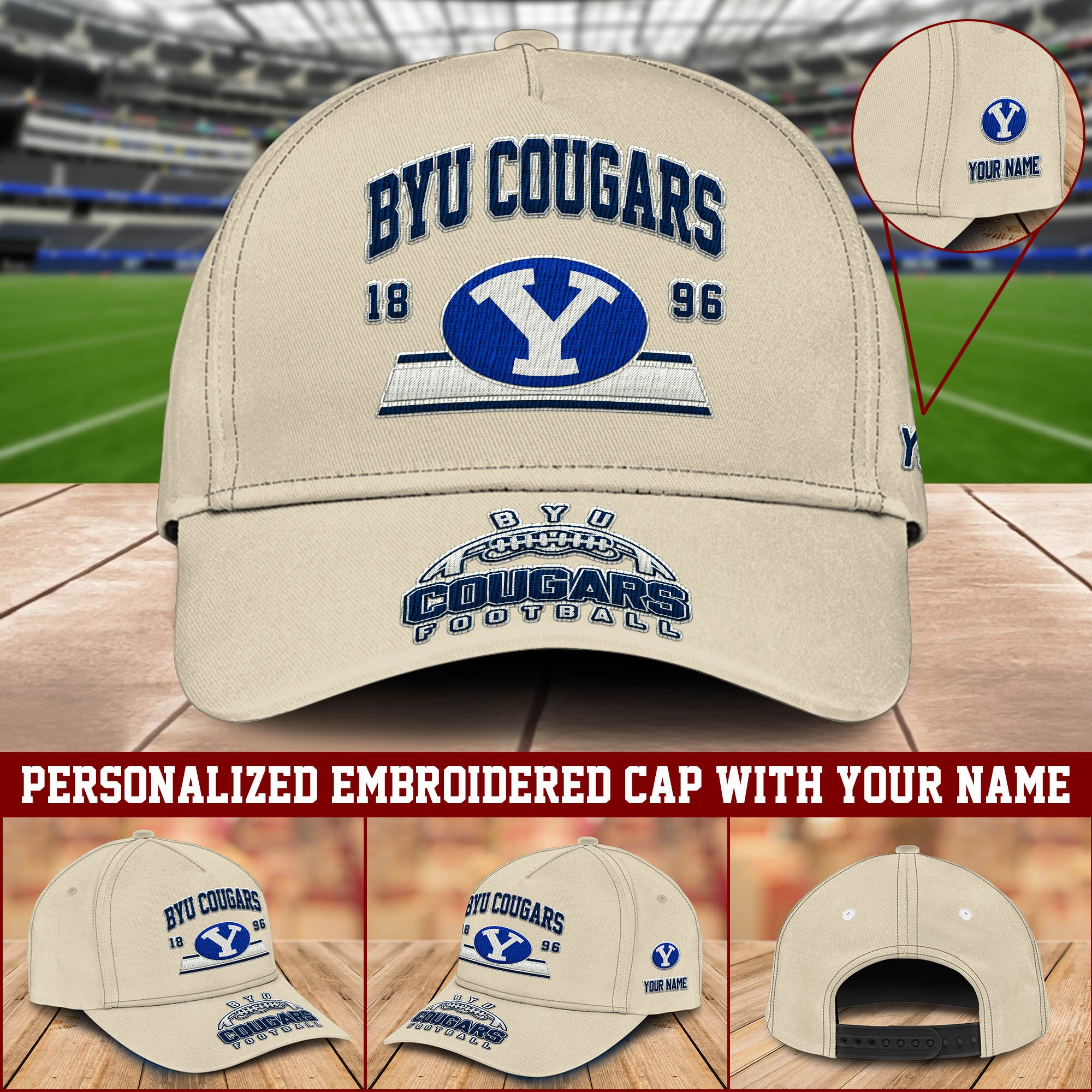 BYU Cougars Embroidered Cap Personalized Your Name, Sport Team Cap, Sport Lover Gifts ETHY-60111